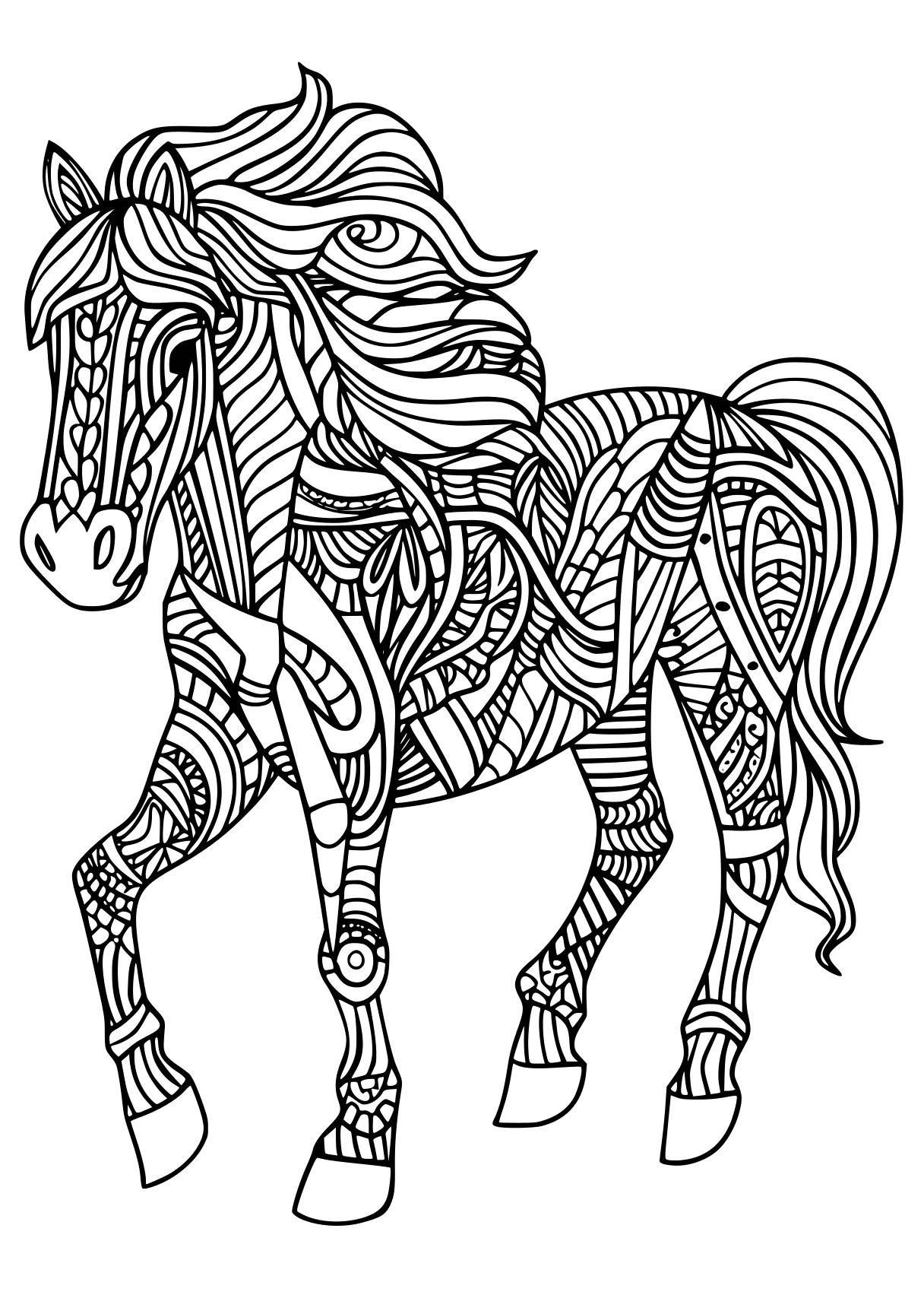 best coloring books for adults horse, unicorn, pegasus, zebra, pony, free page downloads