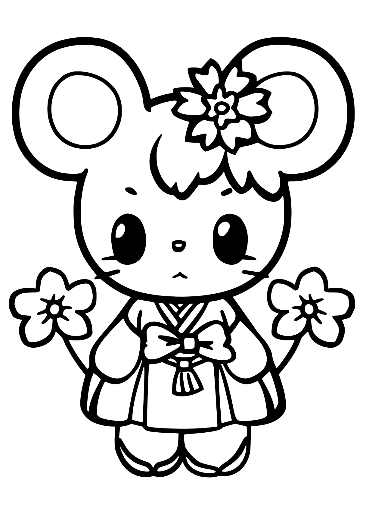 kuromi coloring pages cinnamoroll, sanrio, mouse, flower, free page downloads