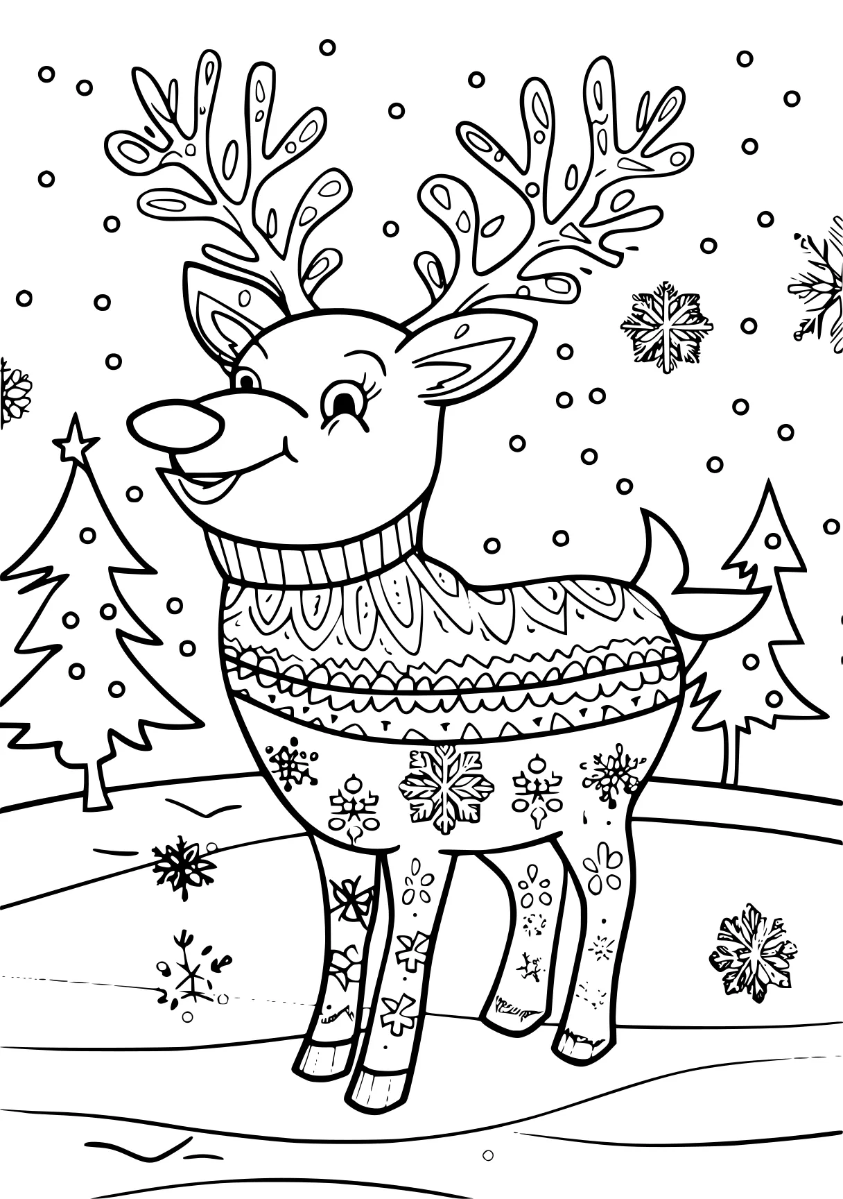 christmas coloring pages for adults reindeer, rudolph, deer, free page downloads