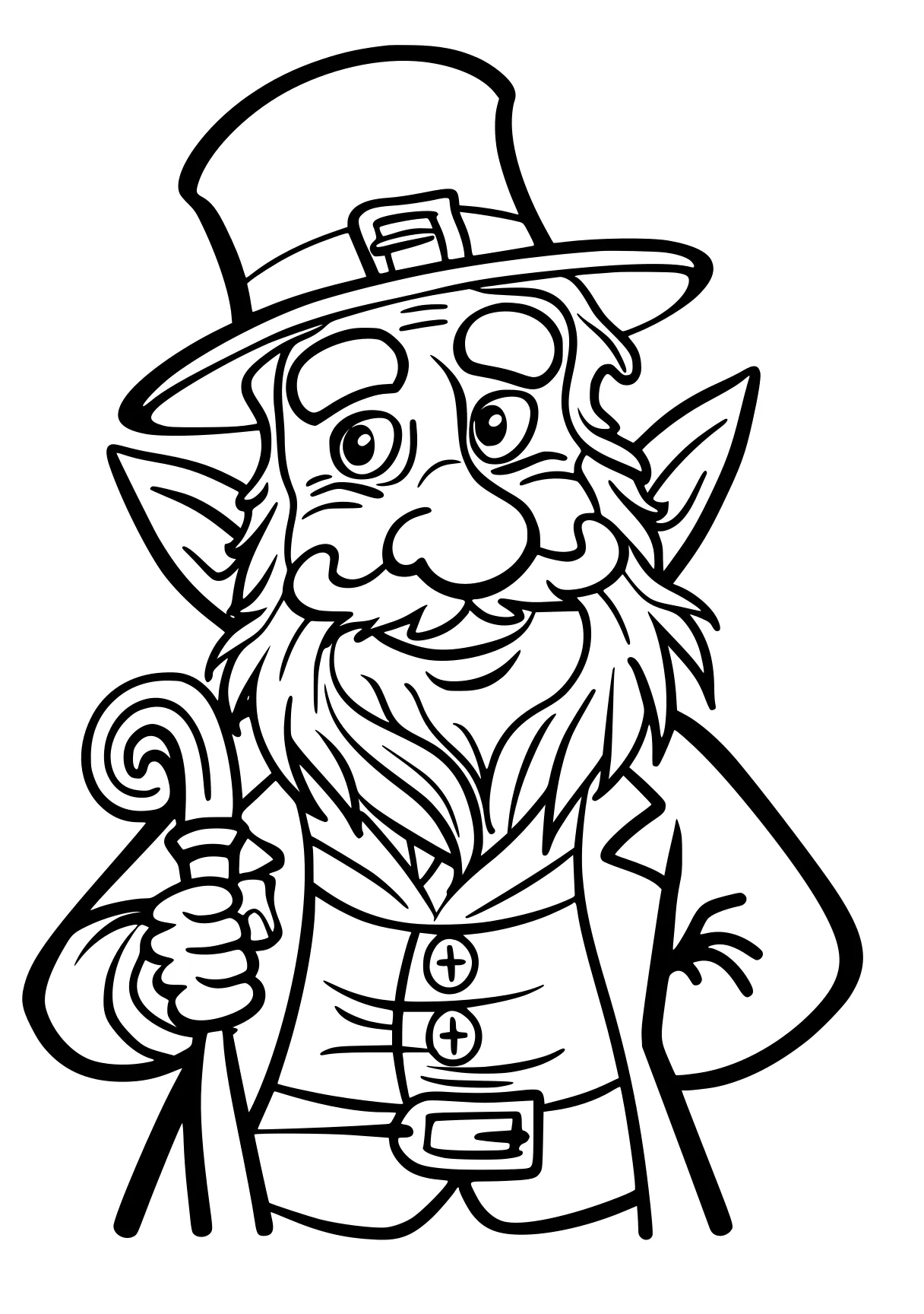 st patricks day colouring pages leprechaun, wizard, gnome, pilgrim, free coloring page downloads