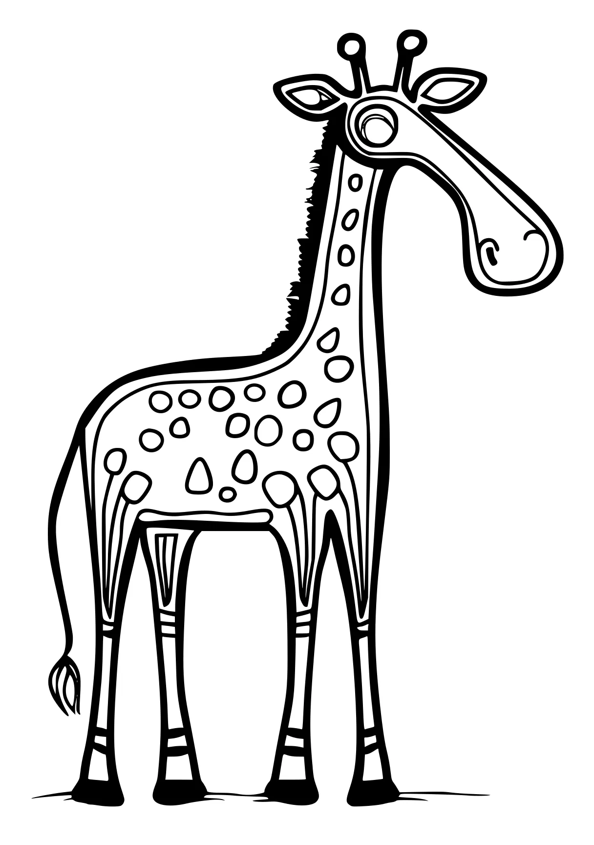 animal pictures to color giraffe, llama, brachiosaurus, camel, horse, free coloring page downloads