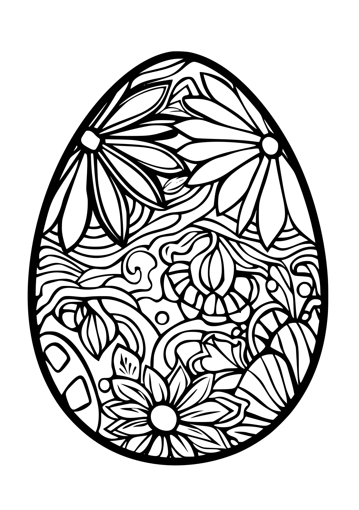 easter egg coloring sheet ornament, egg, zentangle, free page downloads