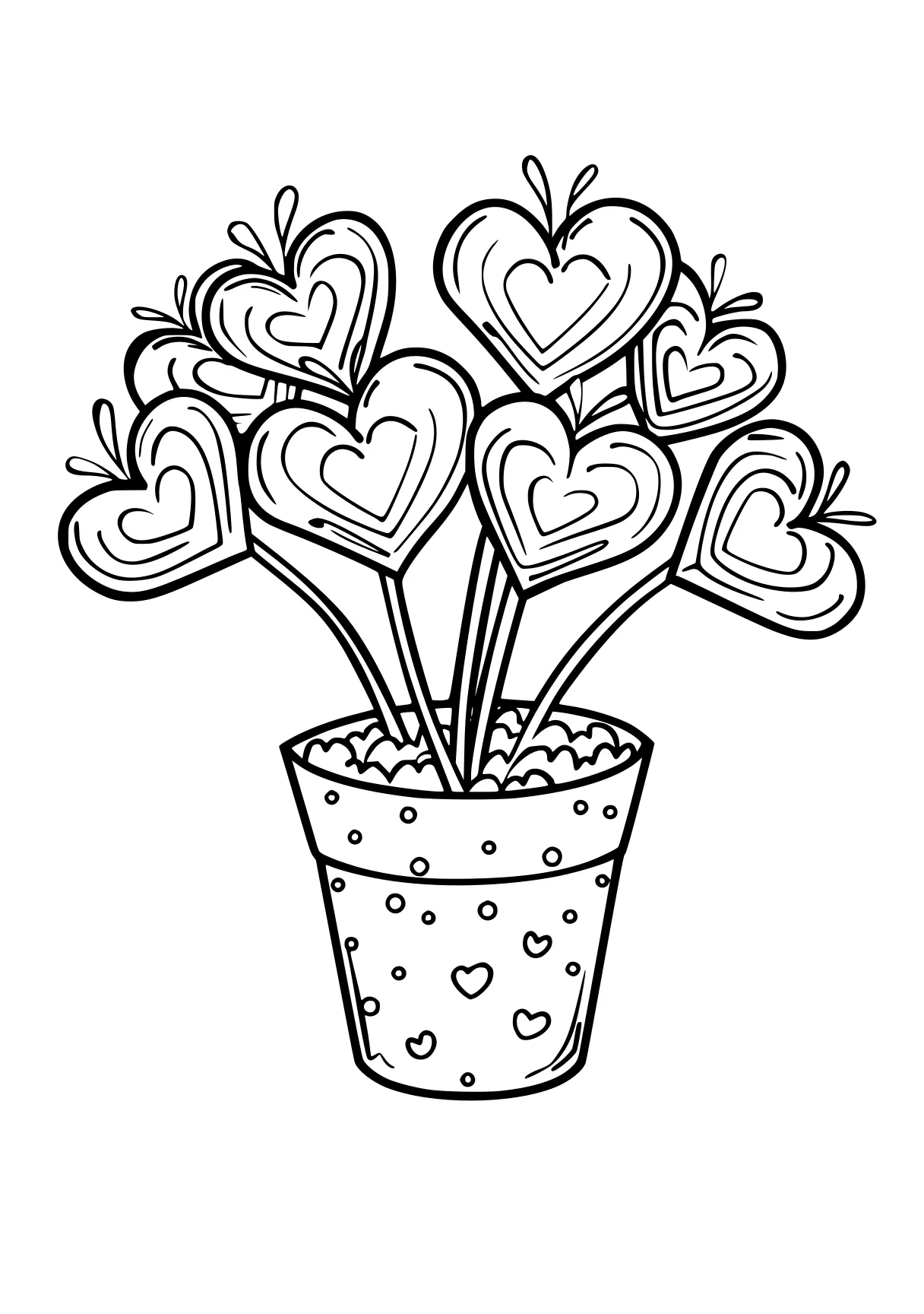 coloring print printables, plant, valentine's, free page downloads