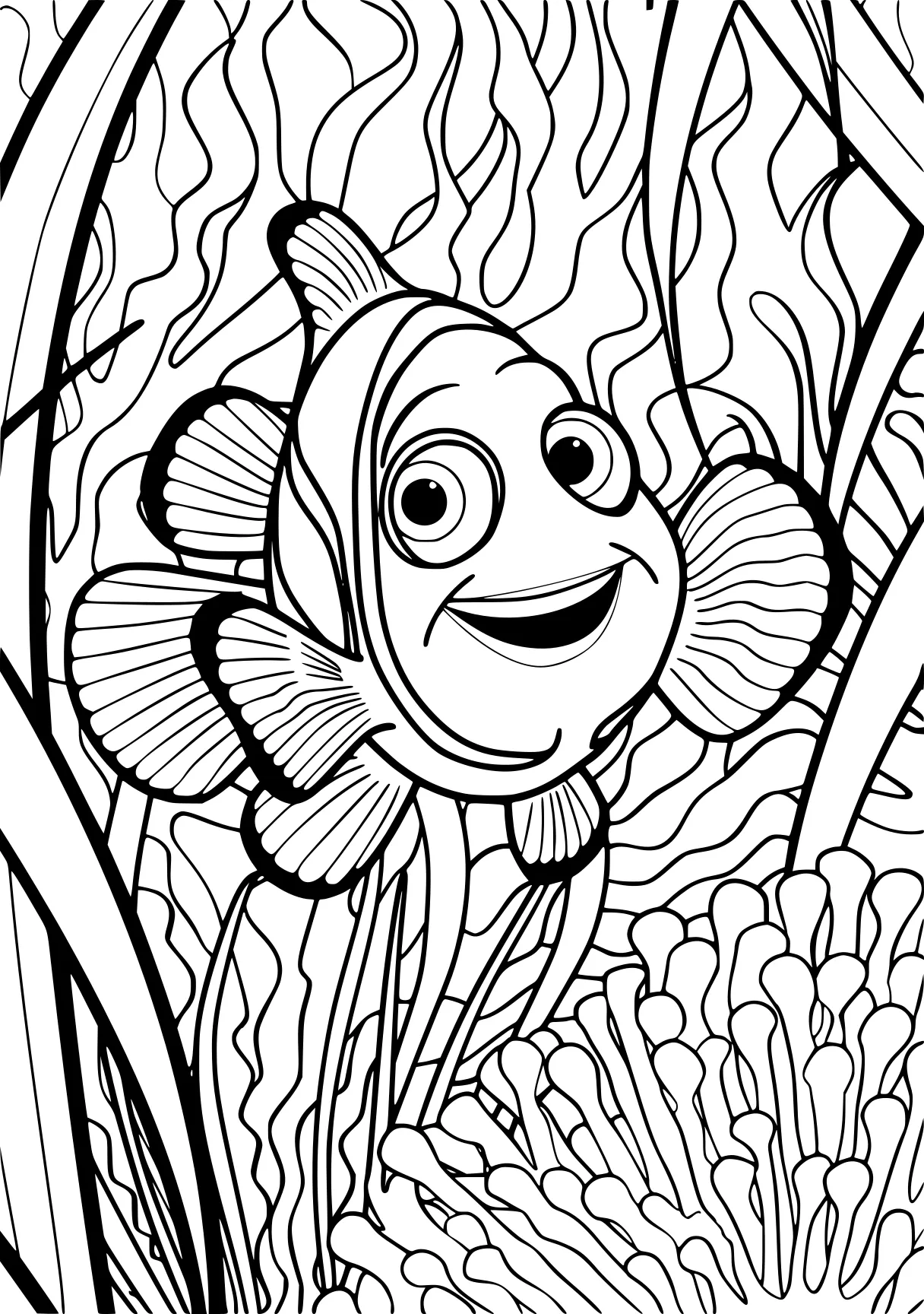 finding nemo coloring pages, nemo, zentangle, illustrator, free page downloads