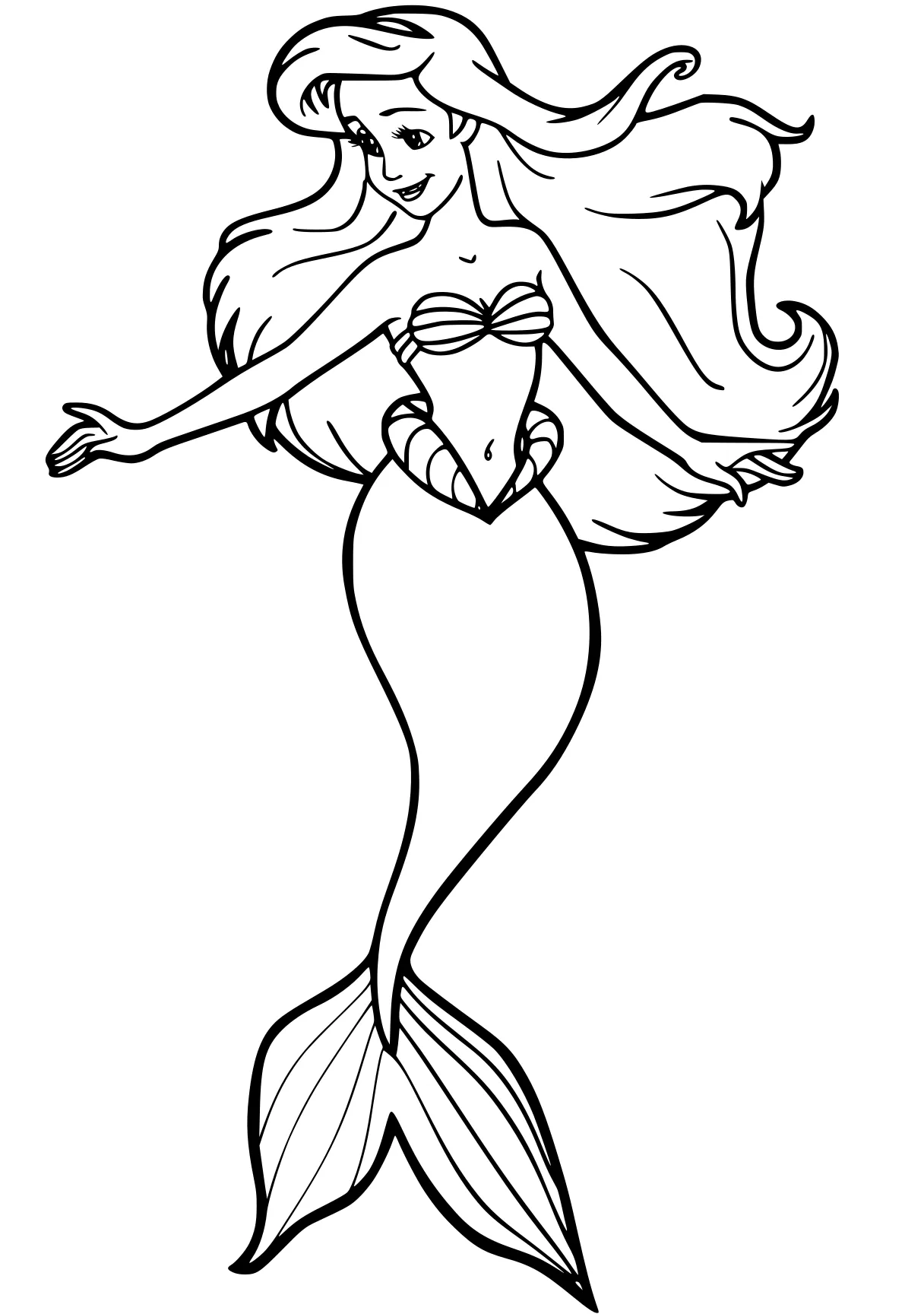 ariel mermaid coloring pages mermaid, ariel, siren, jasmine, elsa, free page downloads