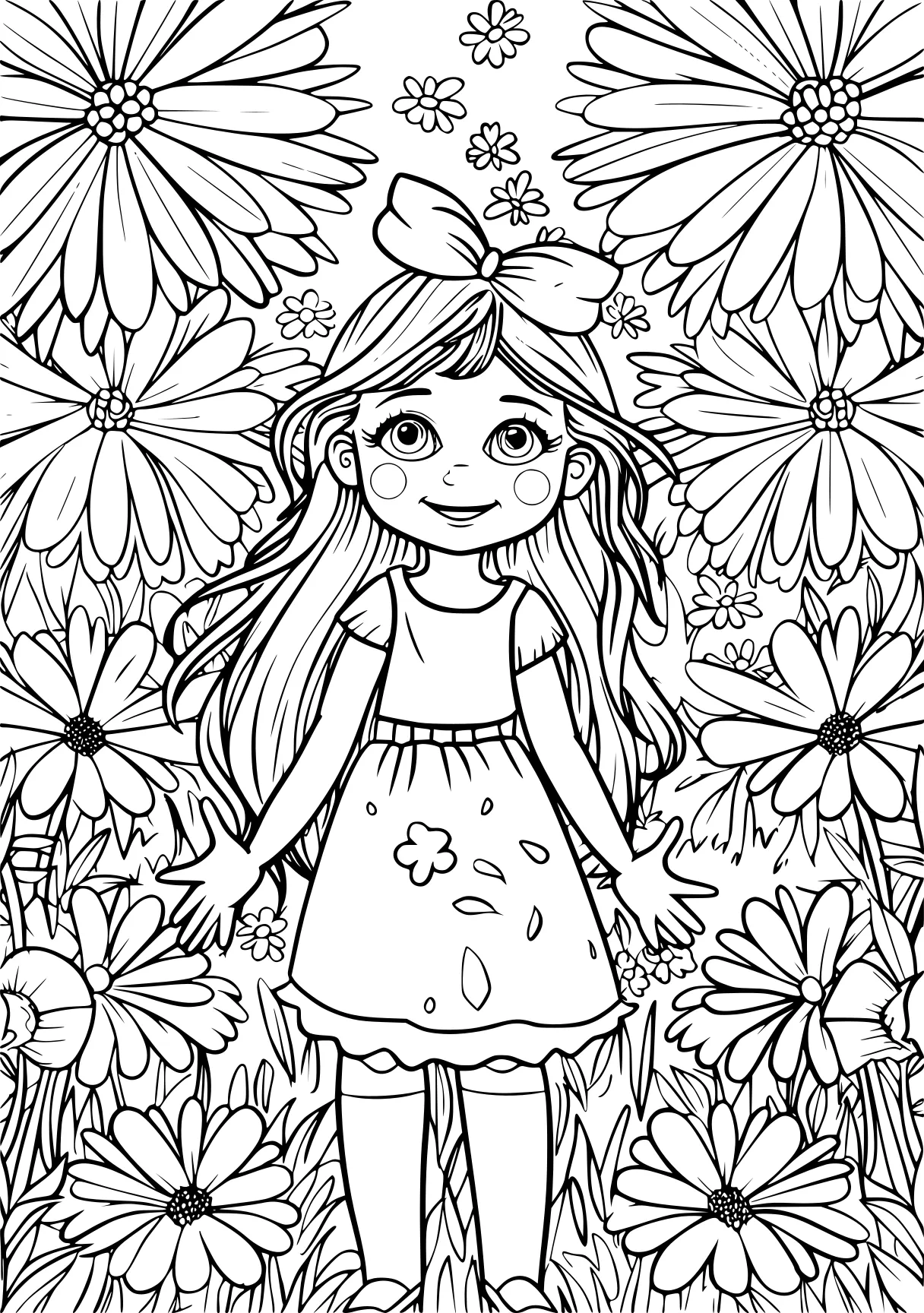 cute coloring pages, sunflower, spring, illustrator, free page downloads