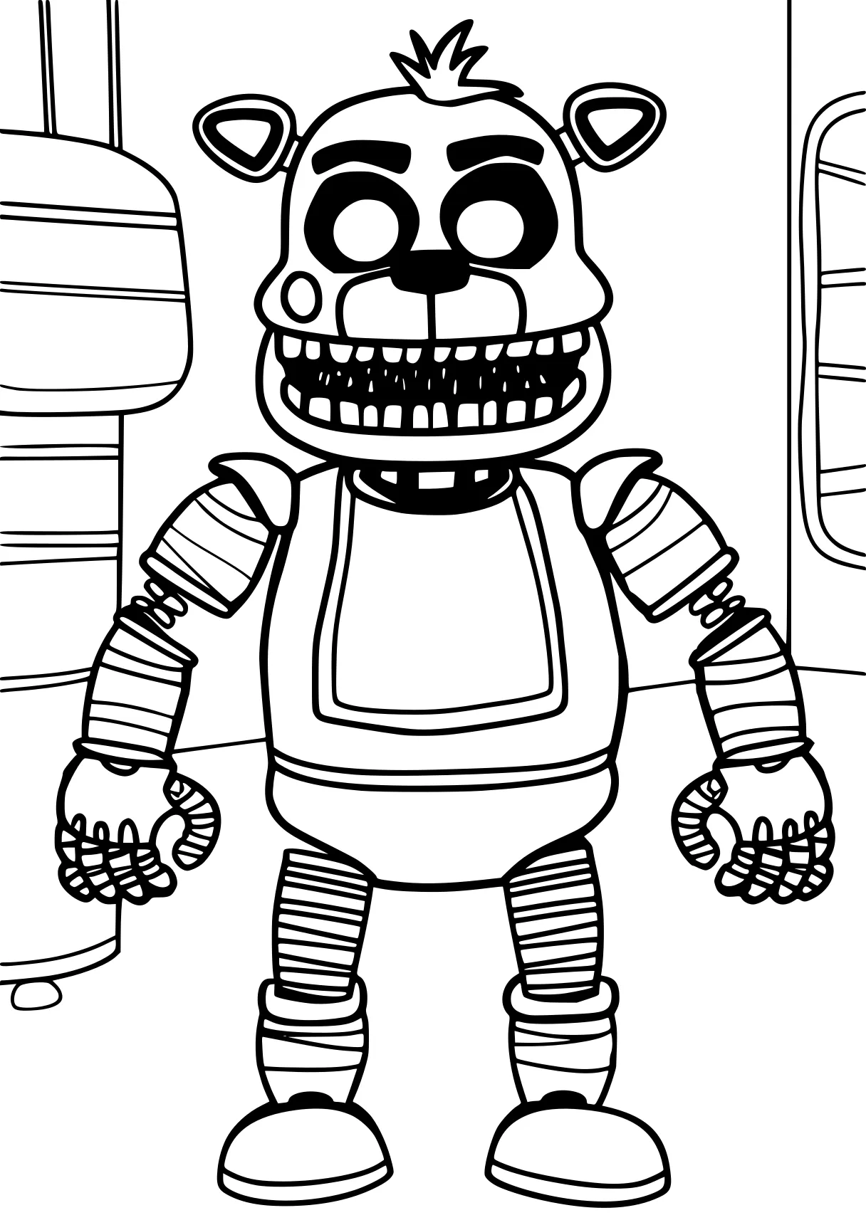 fnaf colouring pages robot, fnaf, bart, zomboss, chica, free coloring page downloads