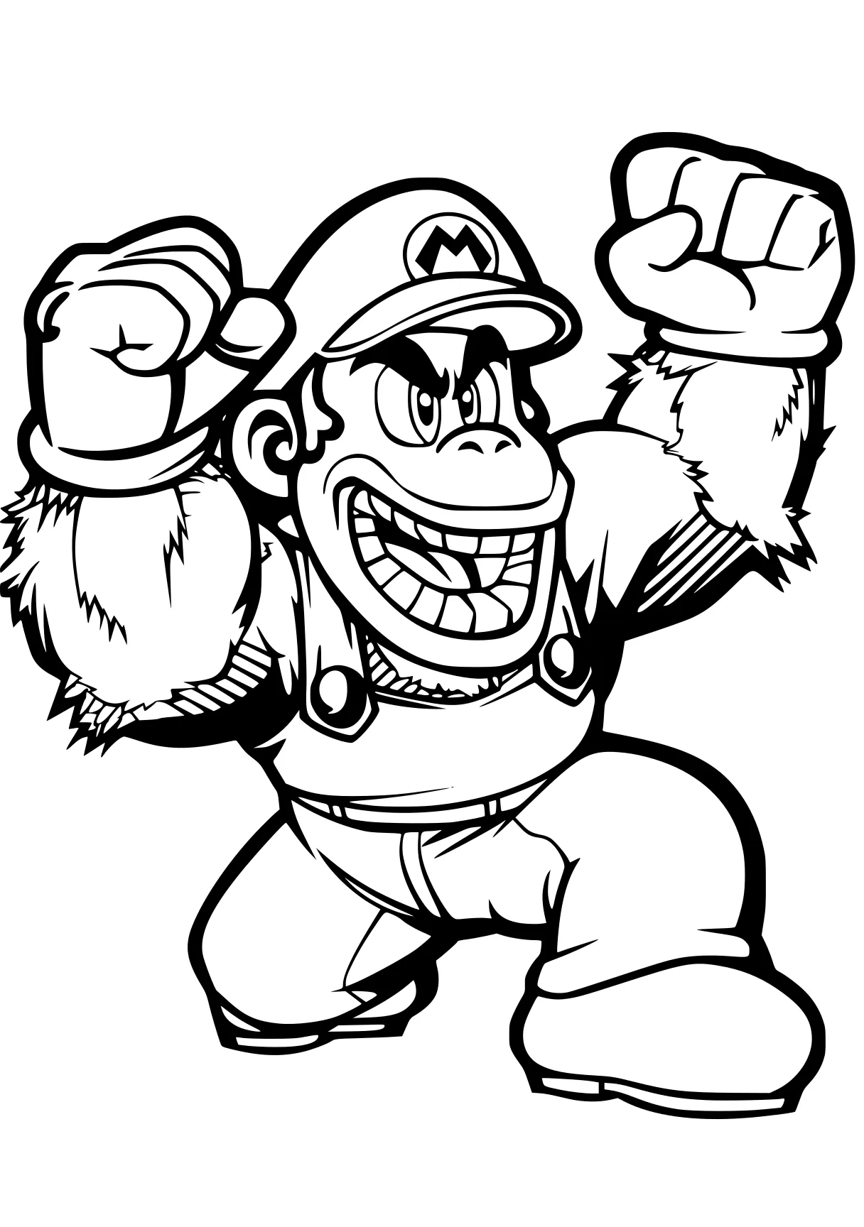 mario bros coloring pages bowser, mario, kong, luigi, toad, free page downloads