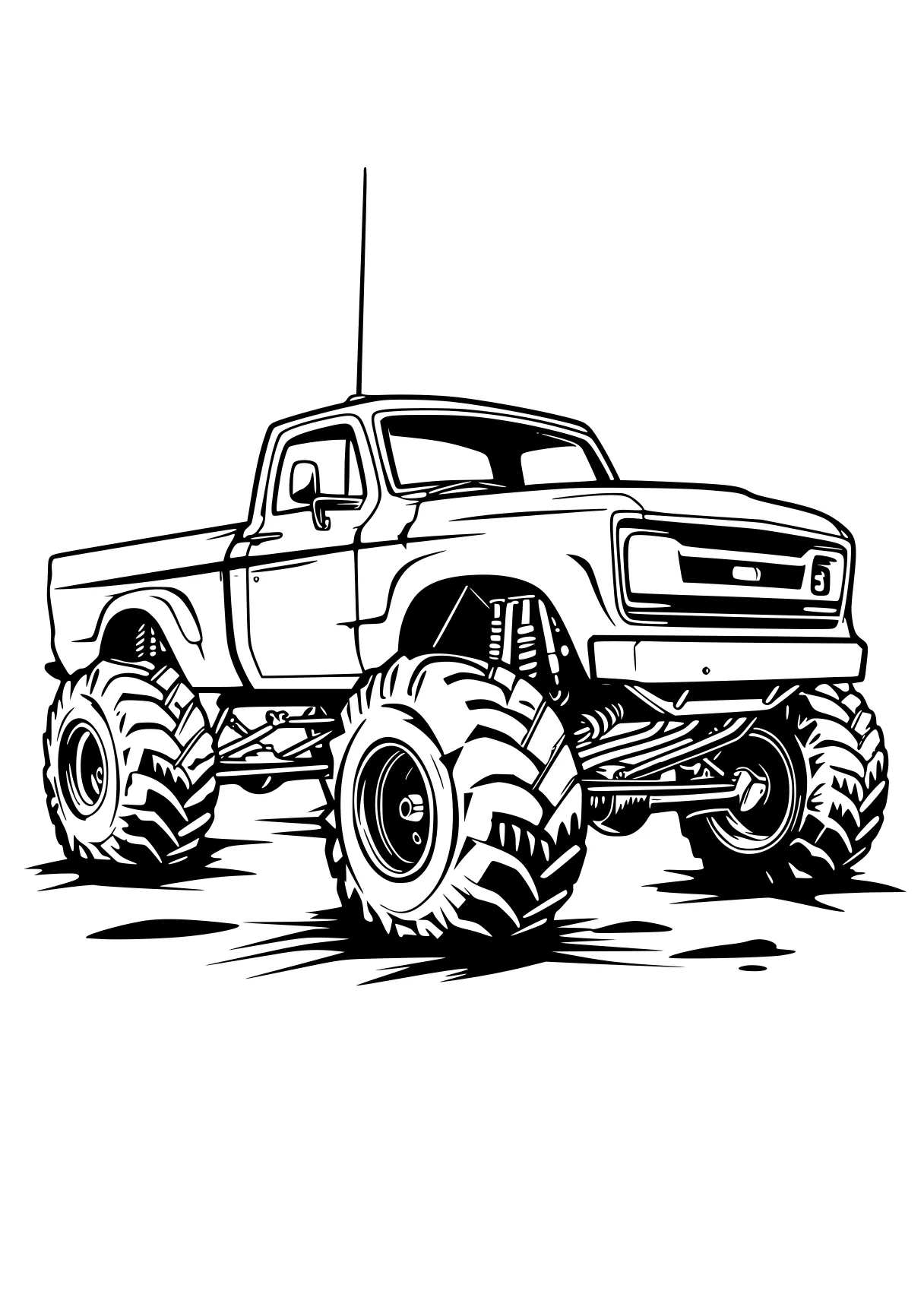 monster truck color page truck, trucks, vehicle, crawler, mater, free coloring downloads