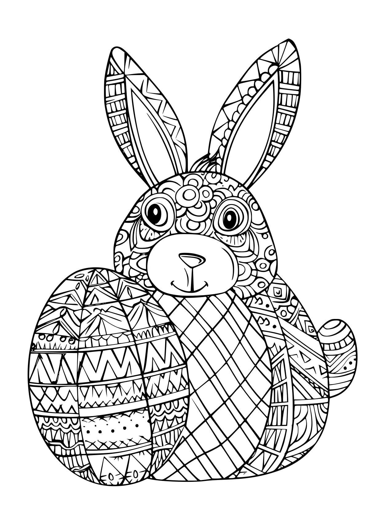 printable easter coloring pages rabbit, zentangle, bunny, free page downloads