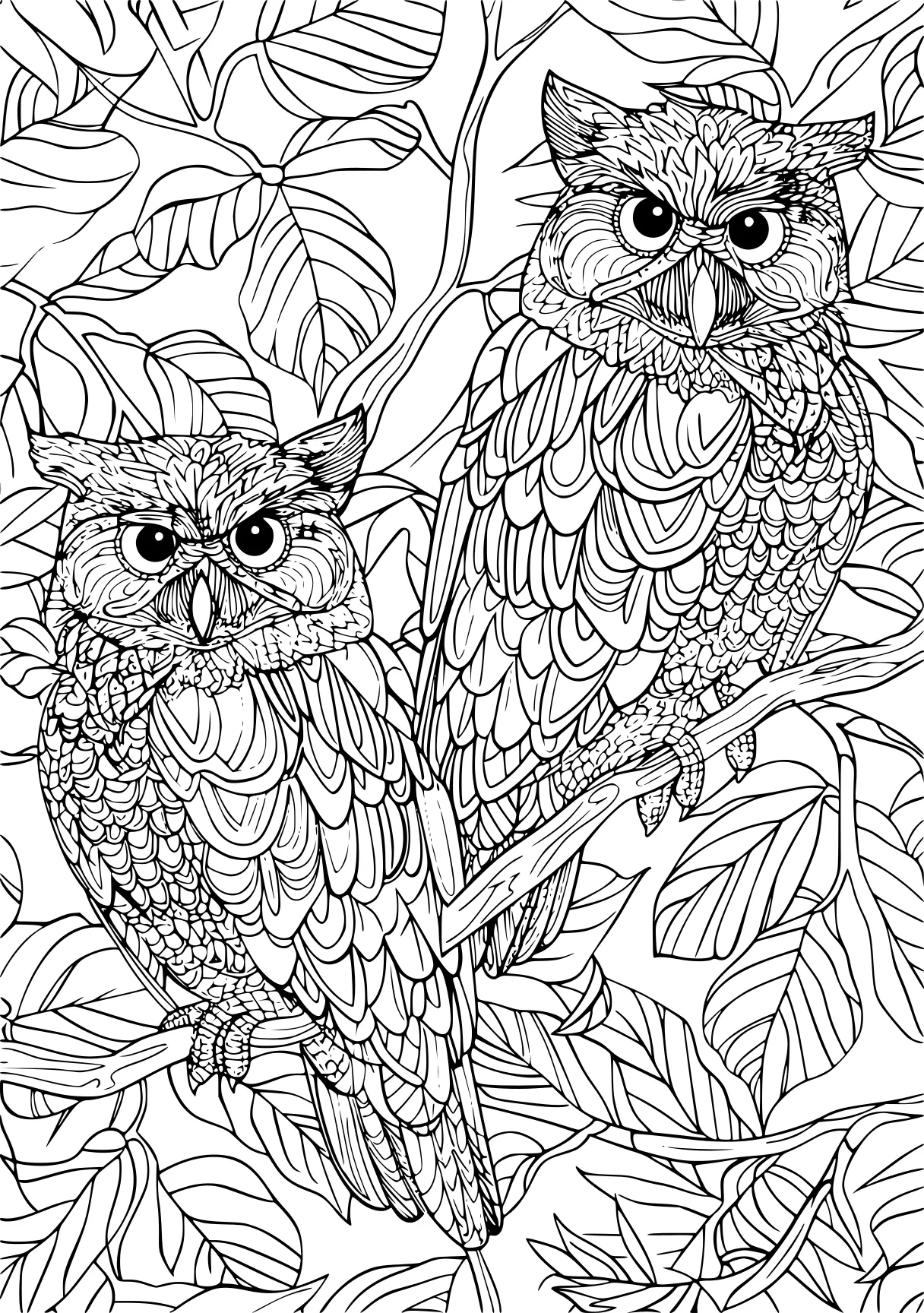 best coloring books for adults, owl, colouring, birds, free page downloads