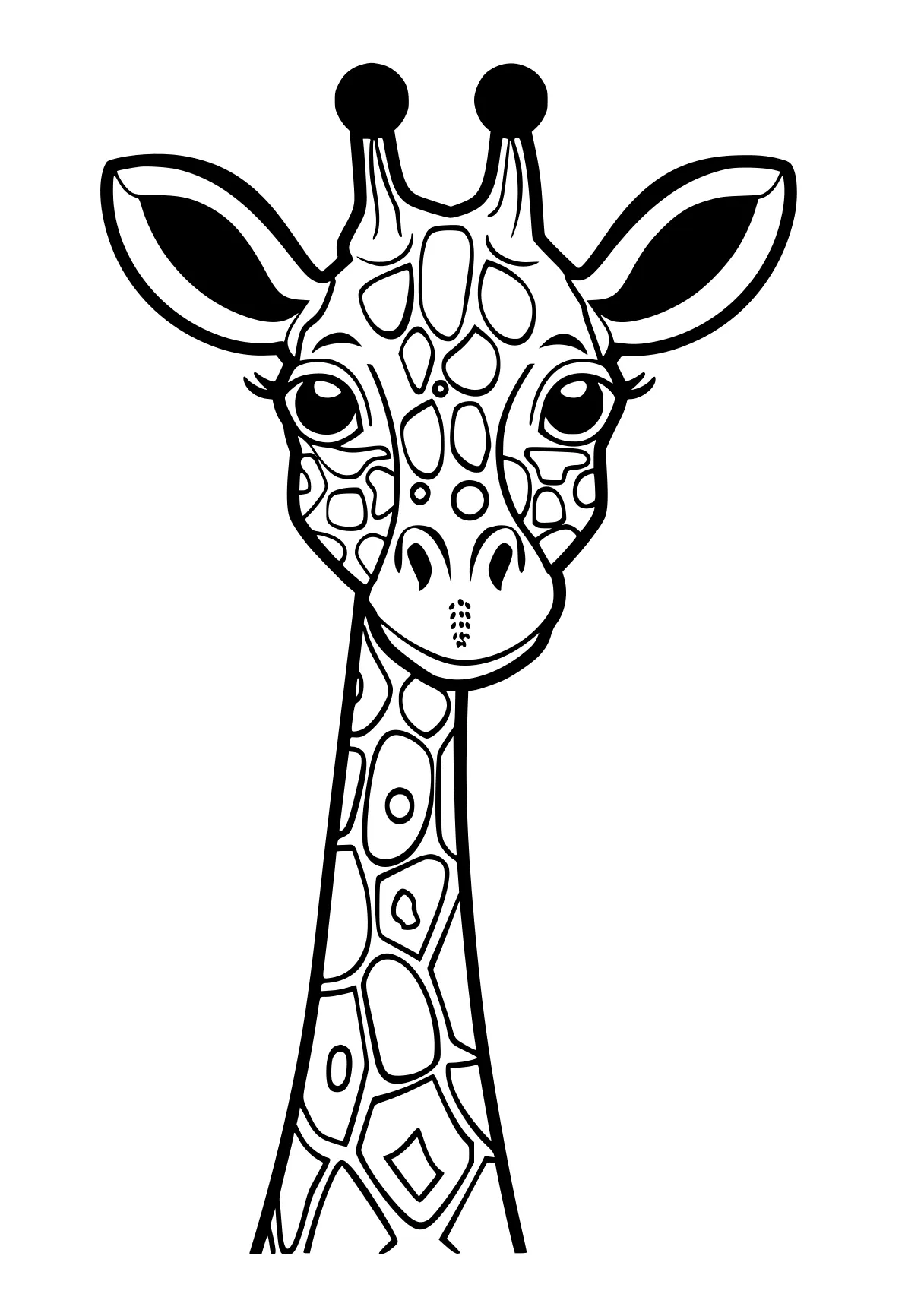 coloring pages hard giraffe, deer, safari, bambi, llama, free page downloads