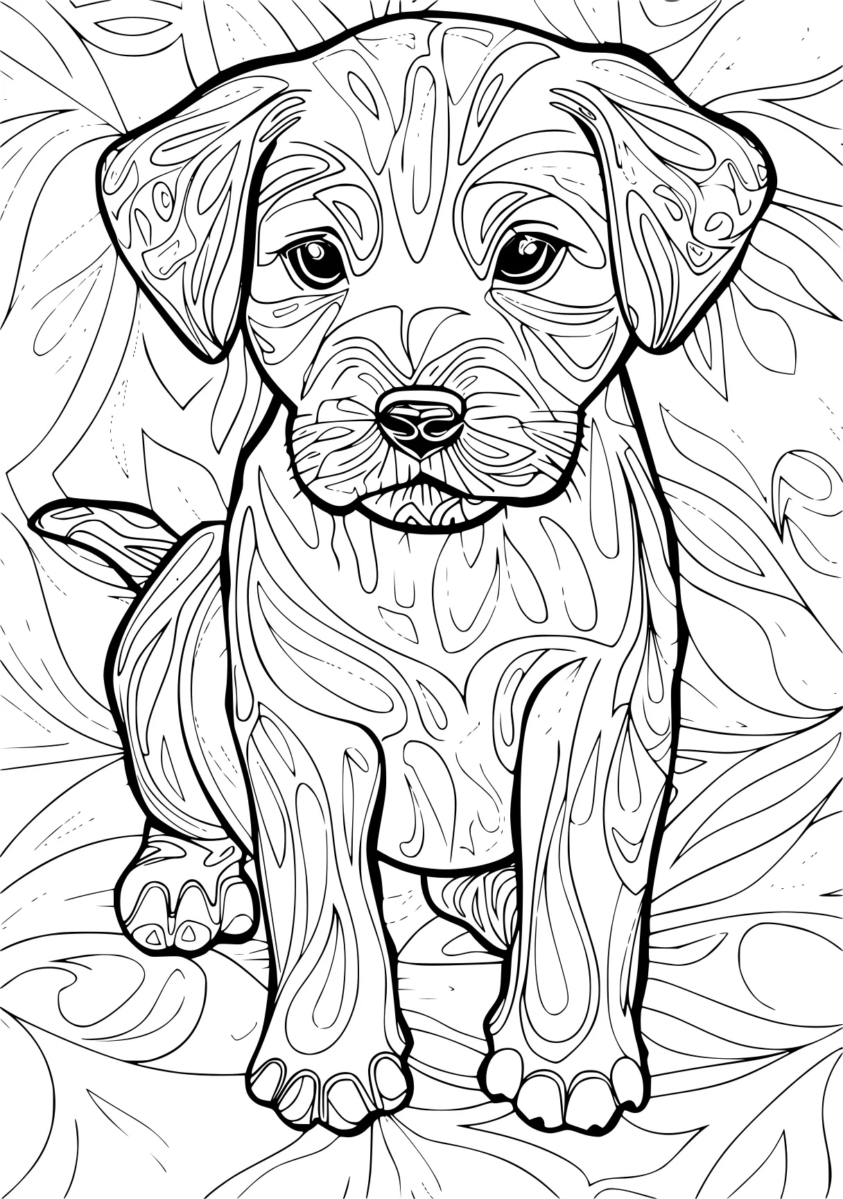 puppy pictures to color, puppy, illustrator, retriever, free coloring page downloads