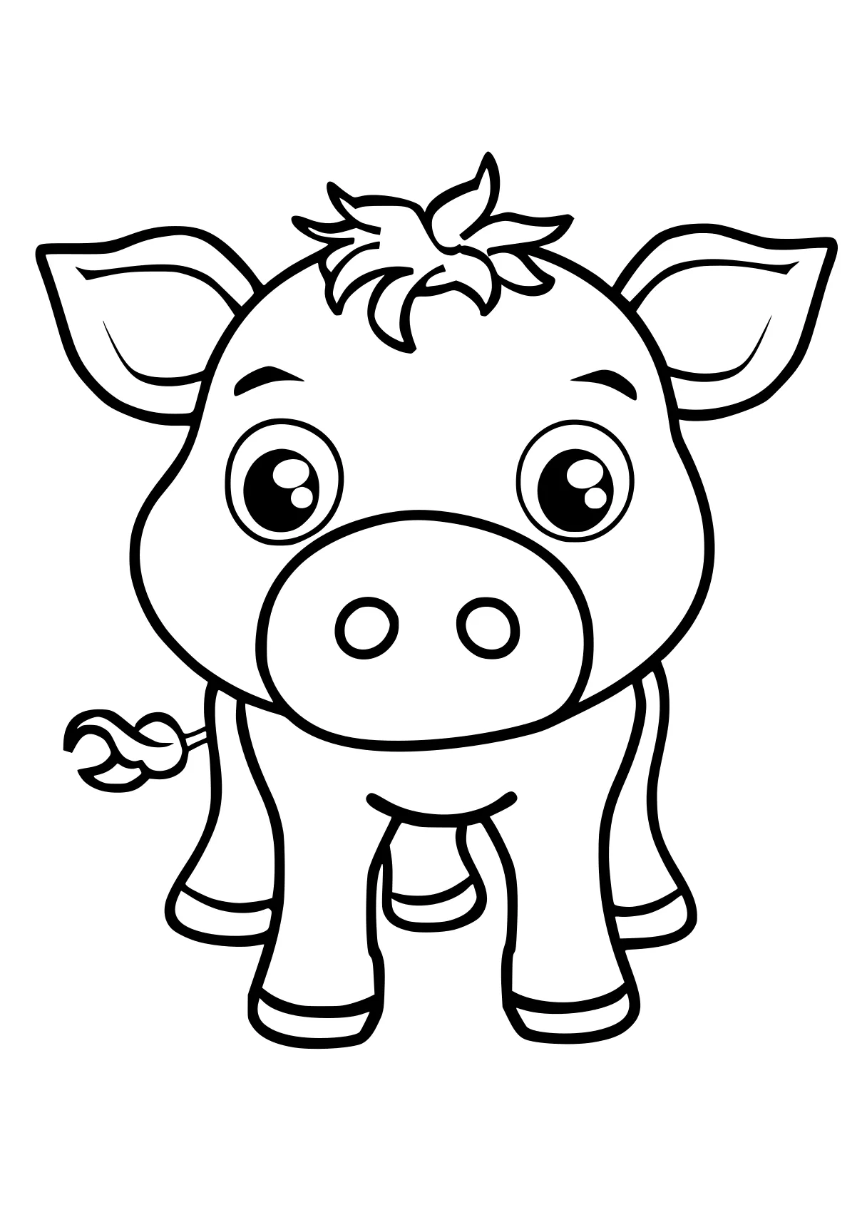 animals on the farm coloring pages peppa, cow, pig, piggy, piglet, free page downloads