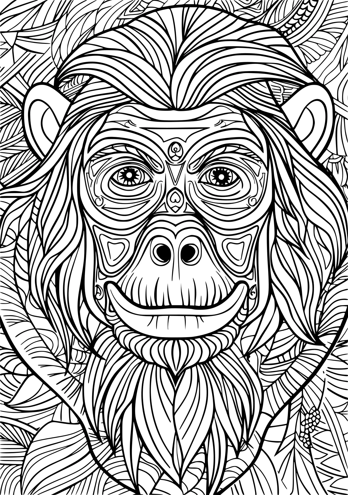 funny adult coloring pages monkey, gorilla, kong, free page downloads