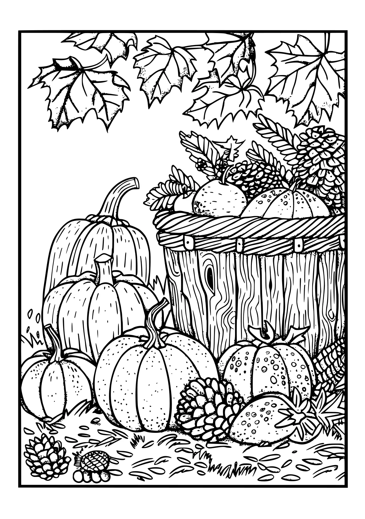 autumn coloring pages, october, zentangle, november, free page downloads