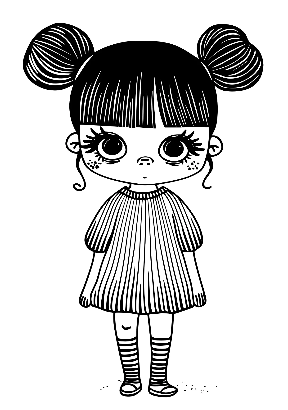 cute coloring pictures doll, chibi, illustrator, girl, toddler, free page downloads