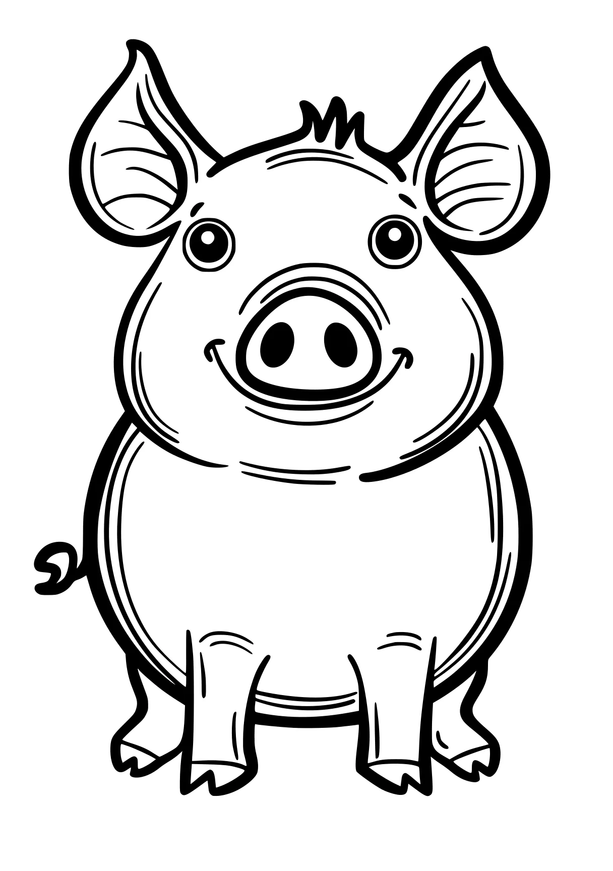 cute coloring pages printable pig, piggy, peppa, piglet, cow, free page downloads