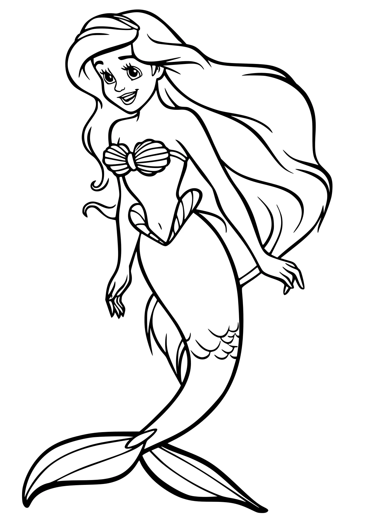 ariel mermaid coloring pages mermaid, ariel, siren, jasmine, moana, free page downloads