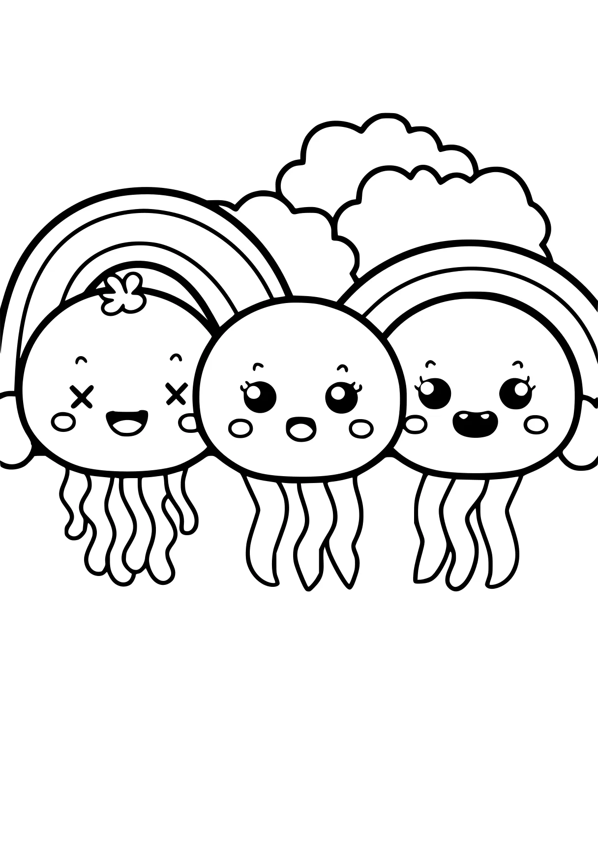 rainbow friends color pages jellyfish, octopus, molang, oddbods, teletubbies, free coloring page downloads