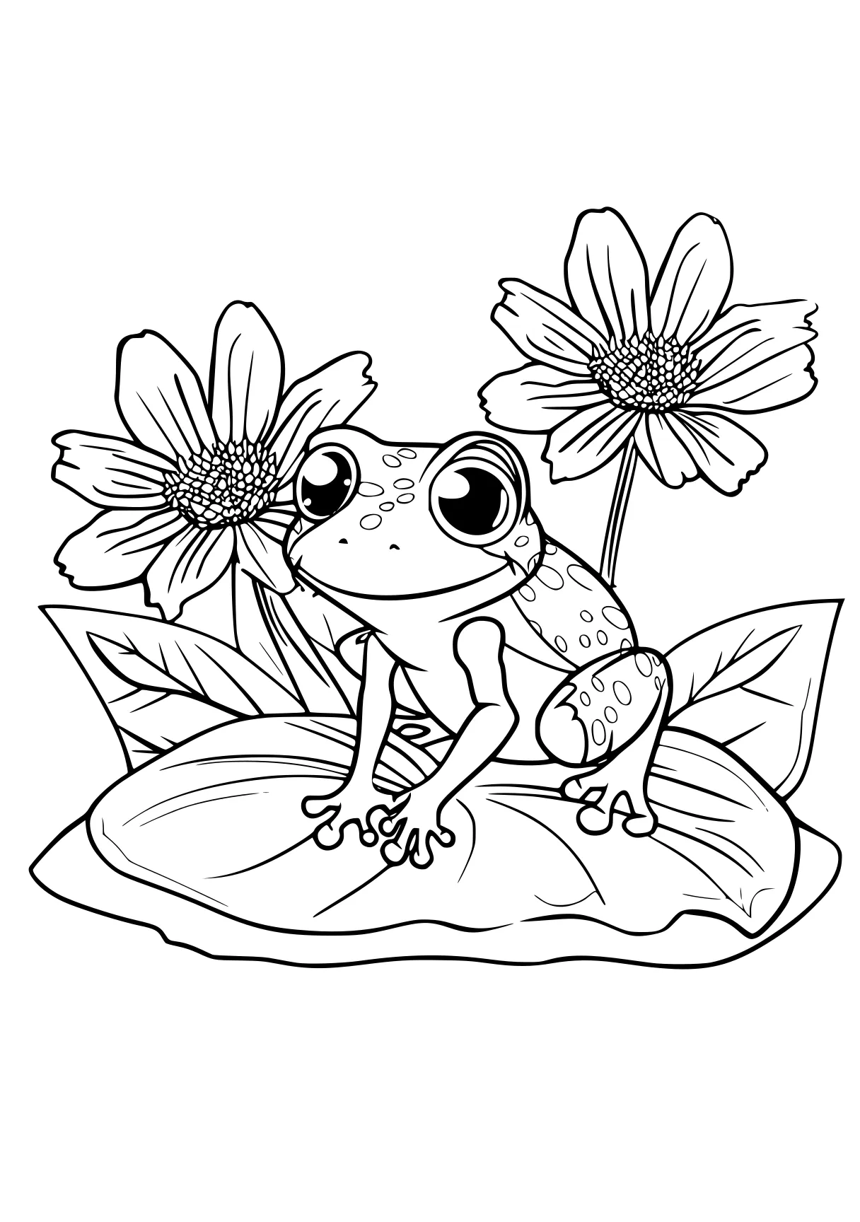 simple coloring pages frog, gecko, toad, free page downloads