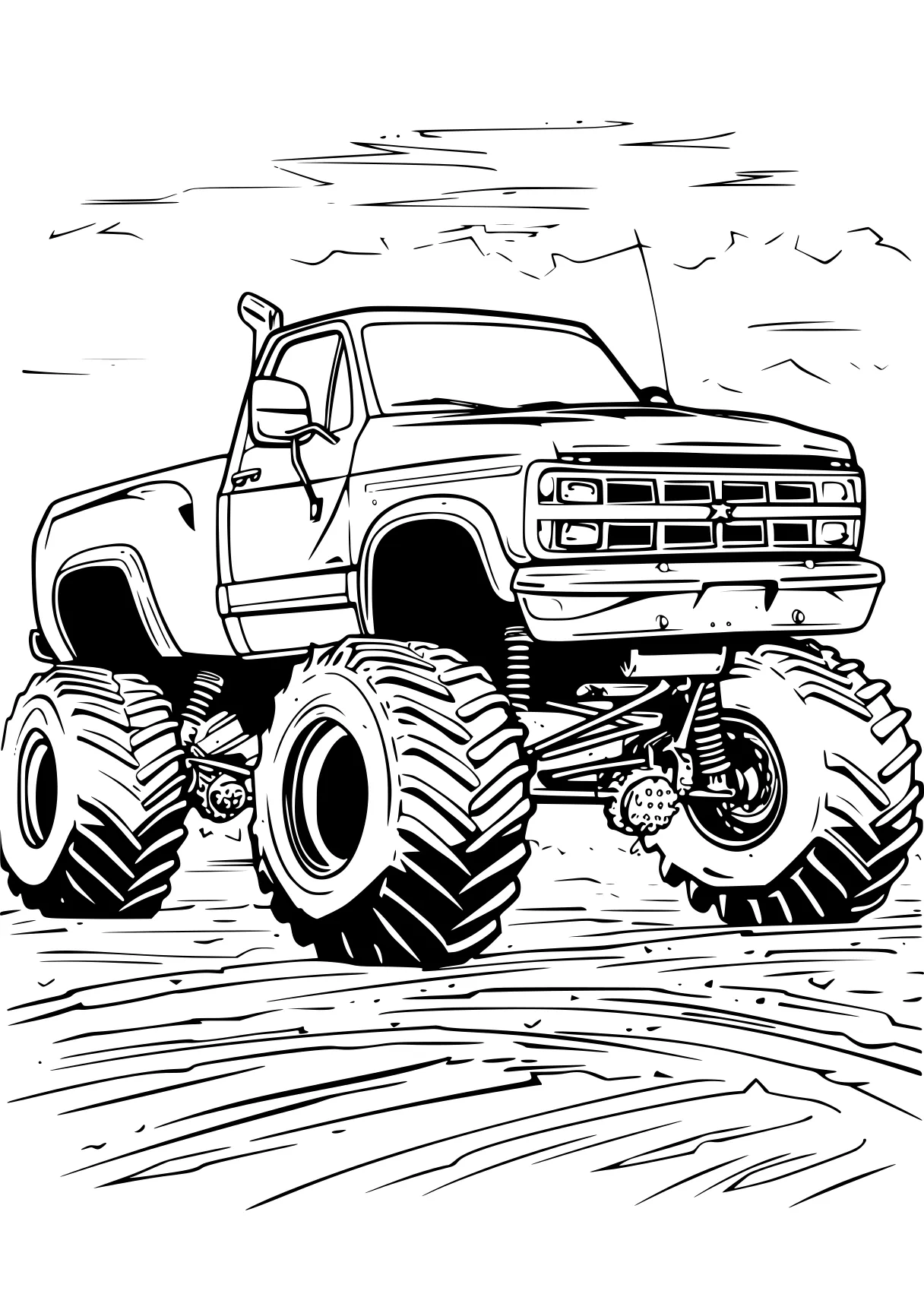 monster truck coloring sheet truck, trucks, jeep, crawler, vehicle, free page downloads