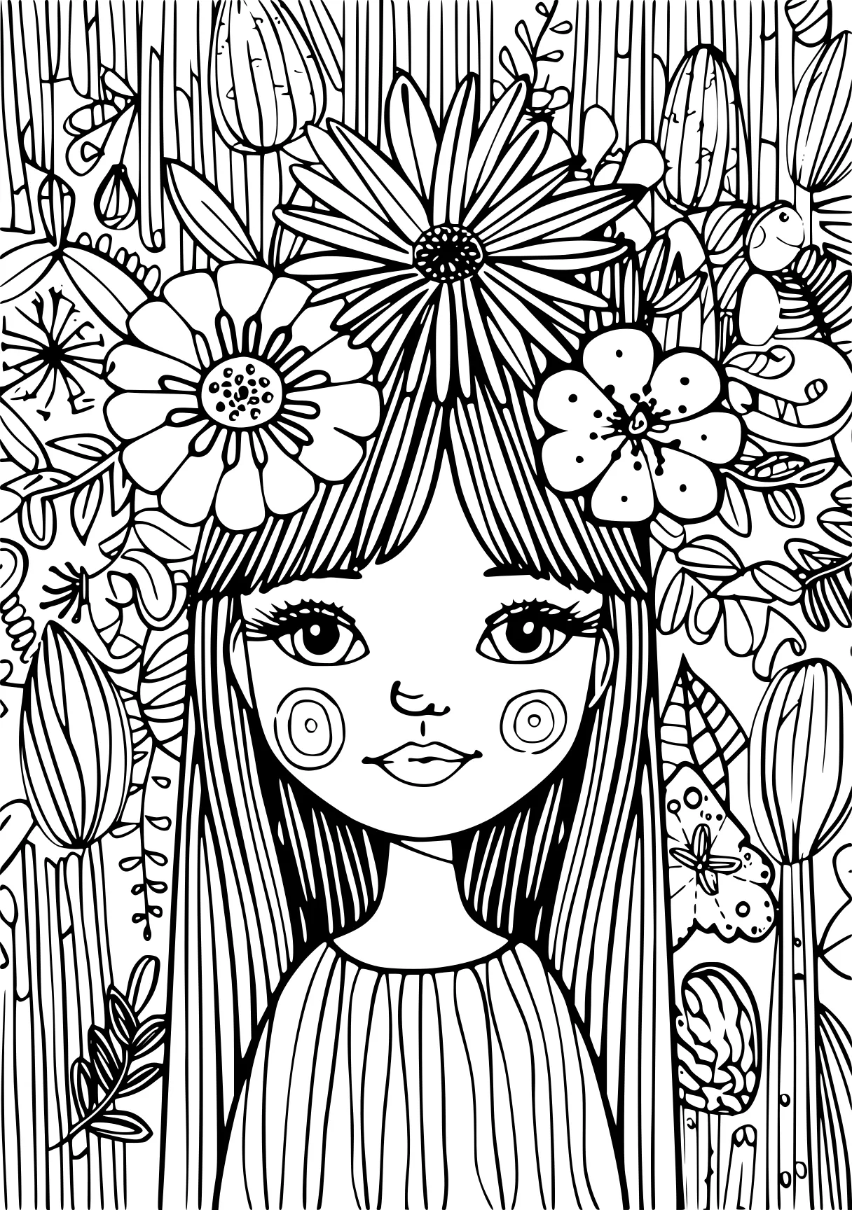 coloring patterns, zentangle, illustrator, flower, free page downloads