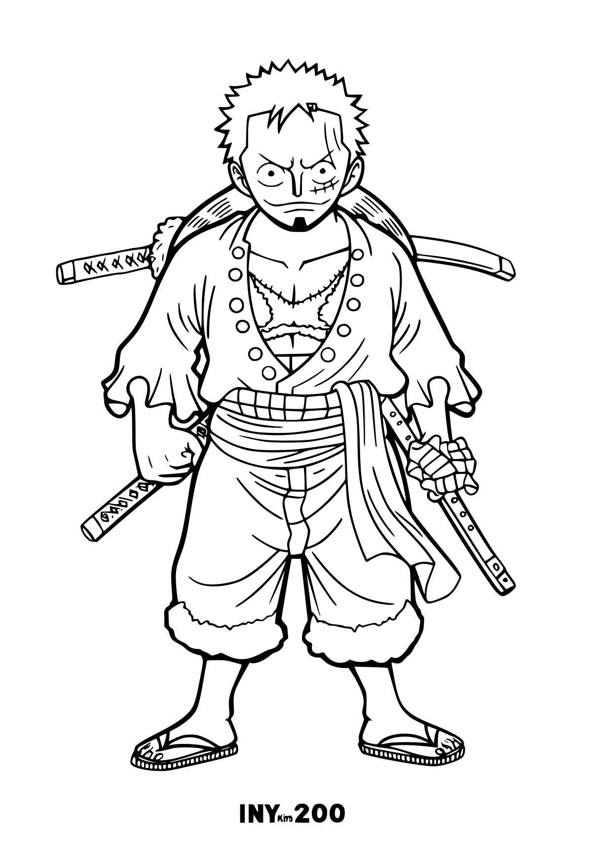 one piece coloring pages tanjiro, sasuke, naruto, kakashi, goku, free page downloads