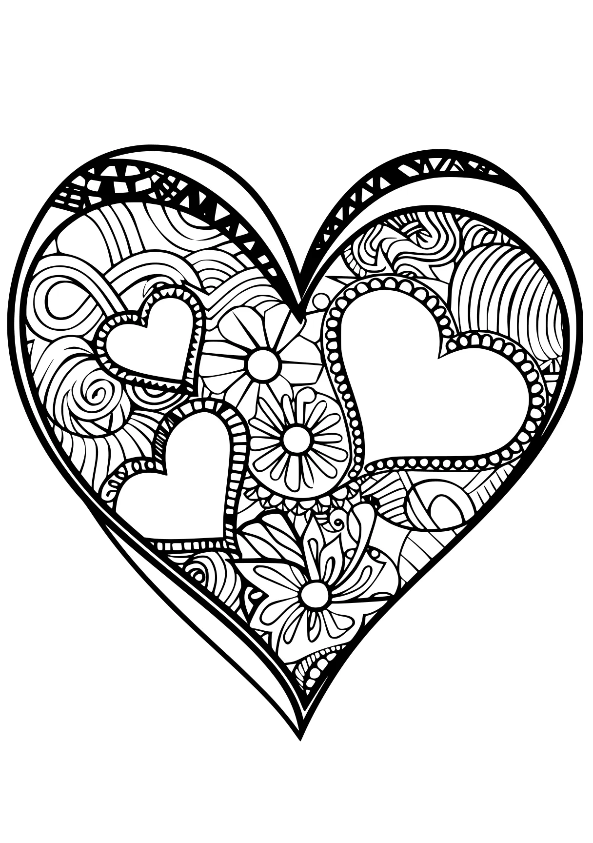 valentines coloring pages heart, iheartcraftythings, zentangle, free page downloads