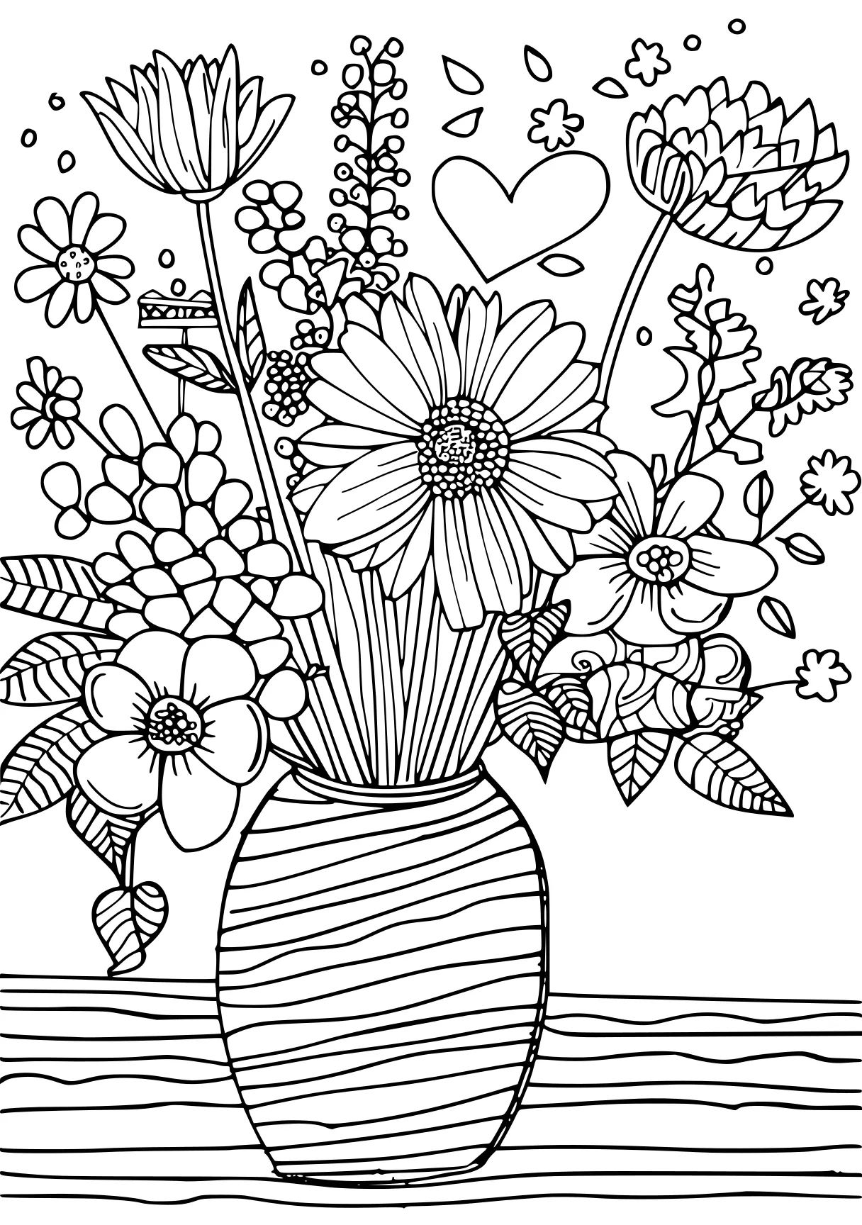 mothers day coloring page, zentangle, colouring, flowers, free downloads