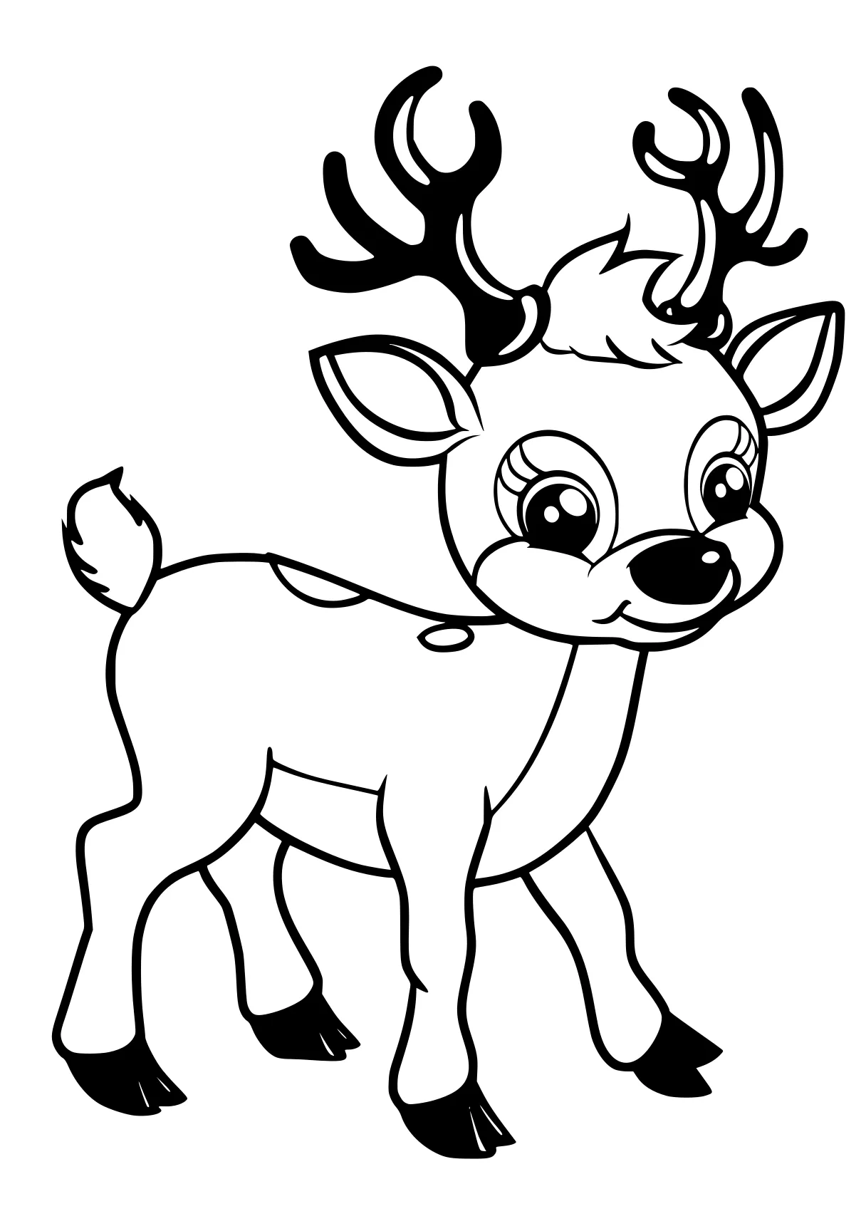 printable coloring pages deer, rudolph, reindeer, bambi, moose, free page downloads