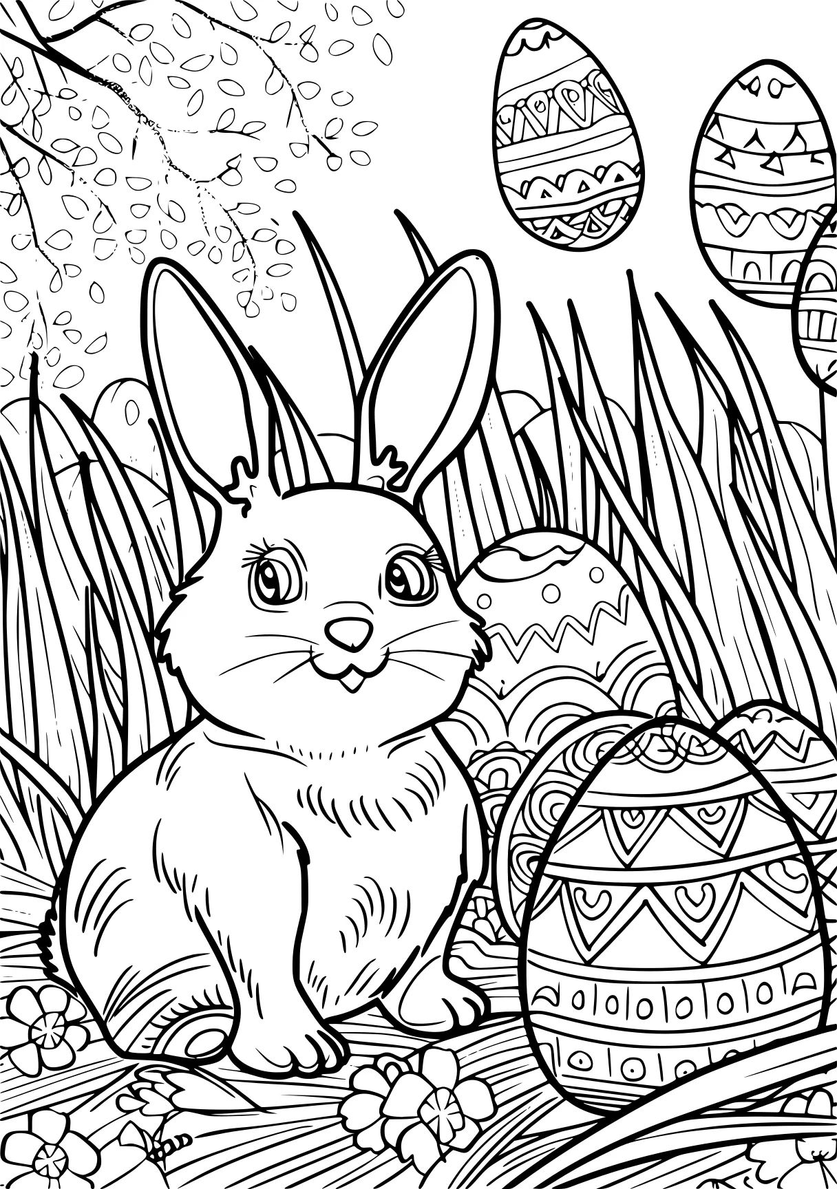 free printable easter coloring pages, bunny, rabbit, easter, page downloads