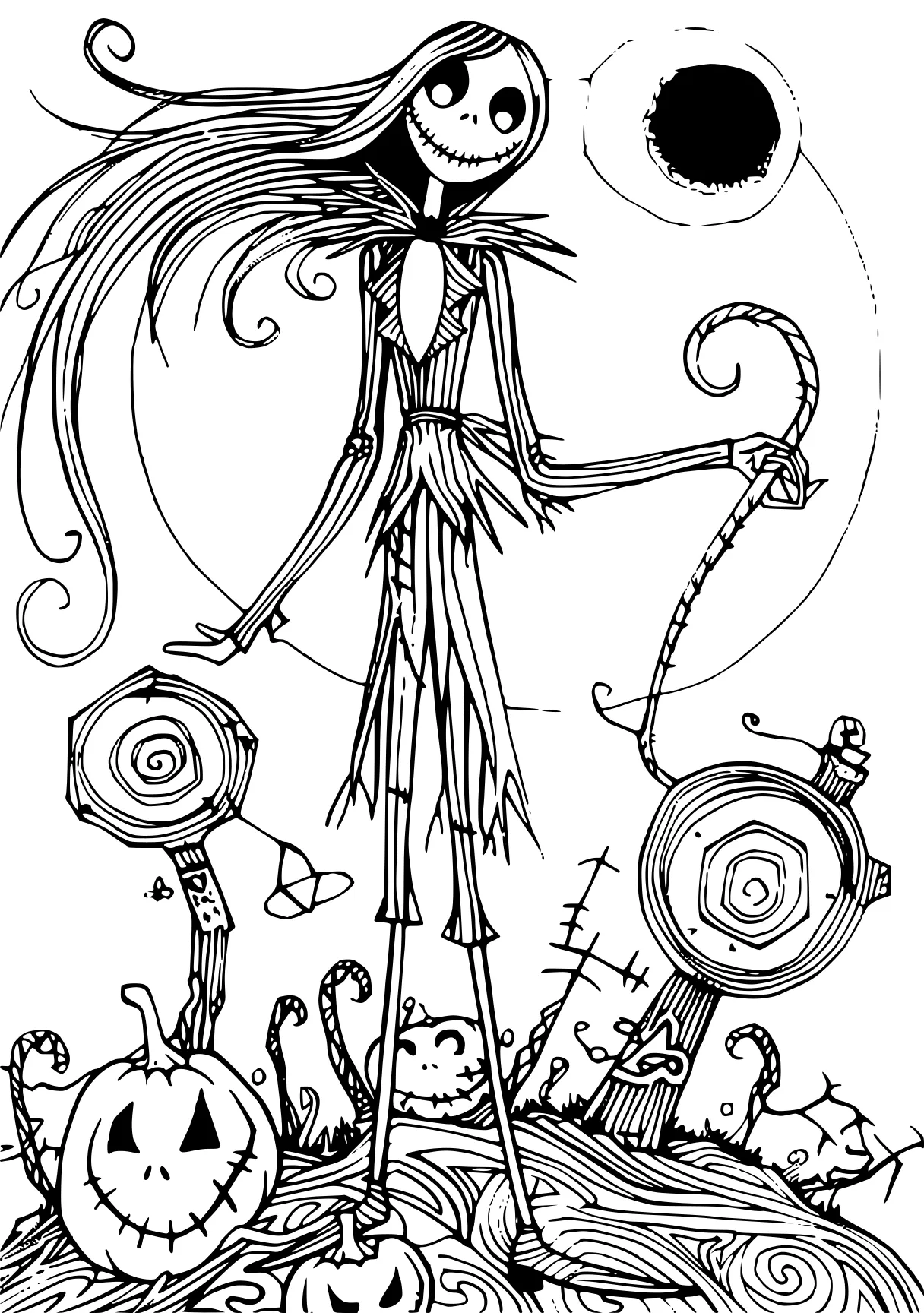 nightmare before christmas coloring page coraline, witchy, scarecrow, wizard, illustrator, free downloads