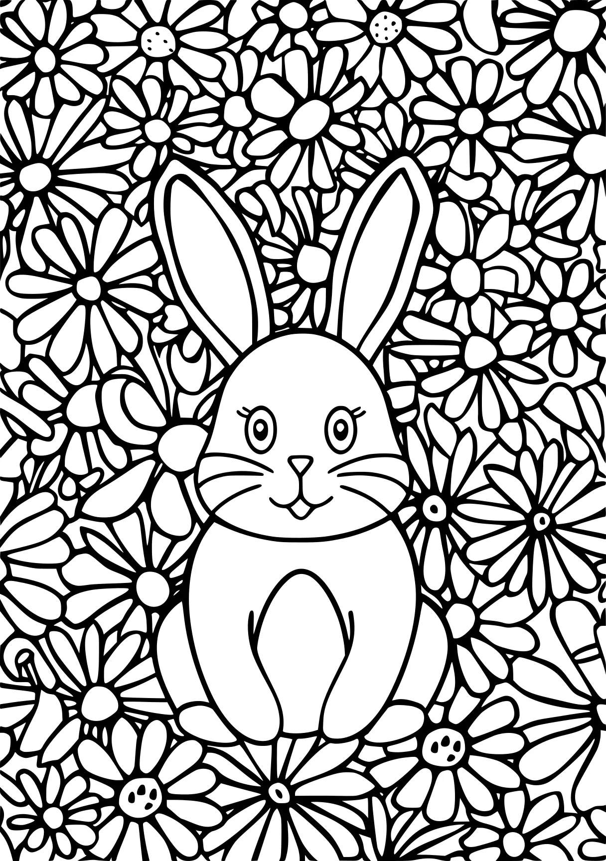 coloring pages printable easter, rabbit, bunny, tulip, free page downloads