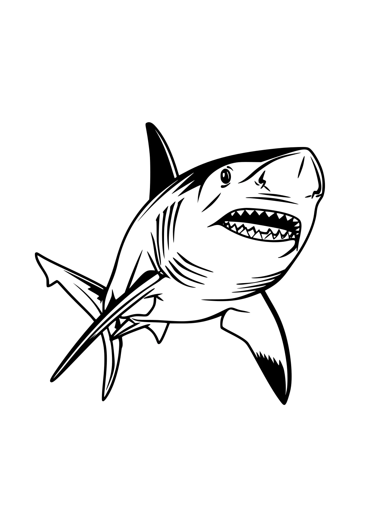 shark coloring sheet megalodon, shark, sharks, fish, orca, free page downloads