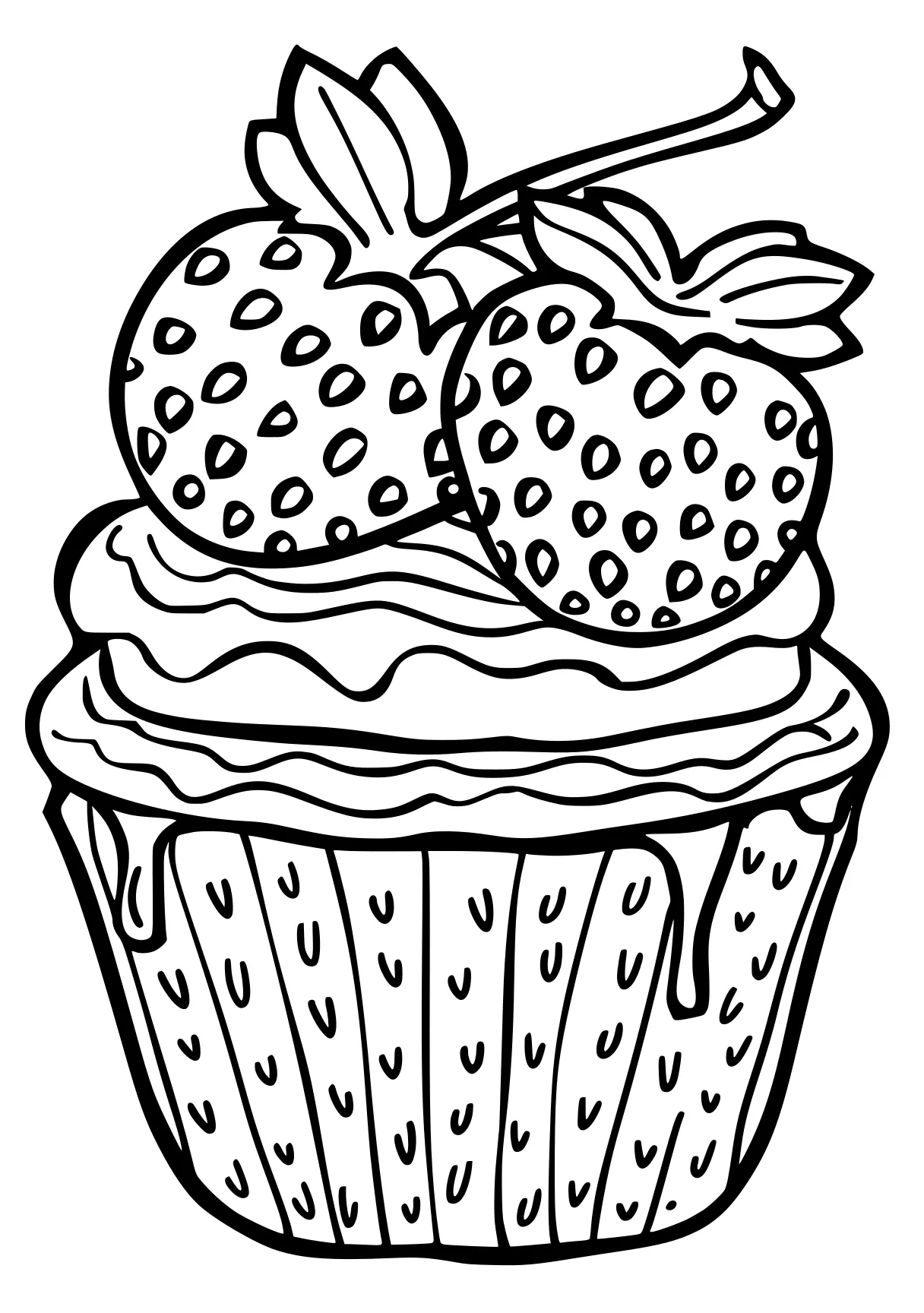 strawberry shortcake coloring page cupcake, cake, shortcake, foods, birthday, free downloads