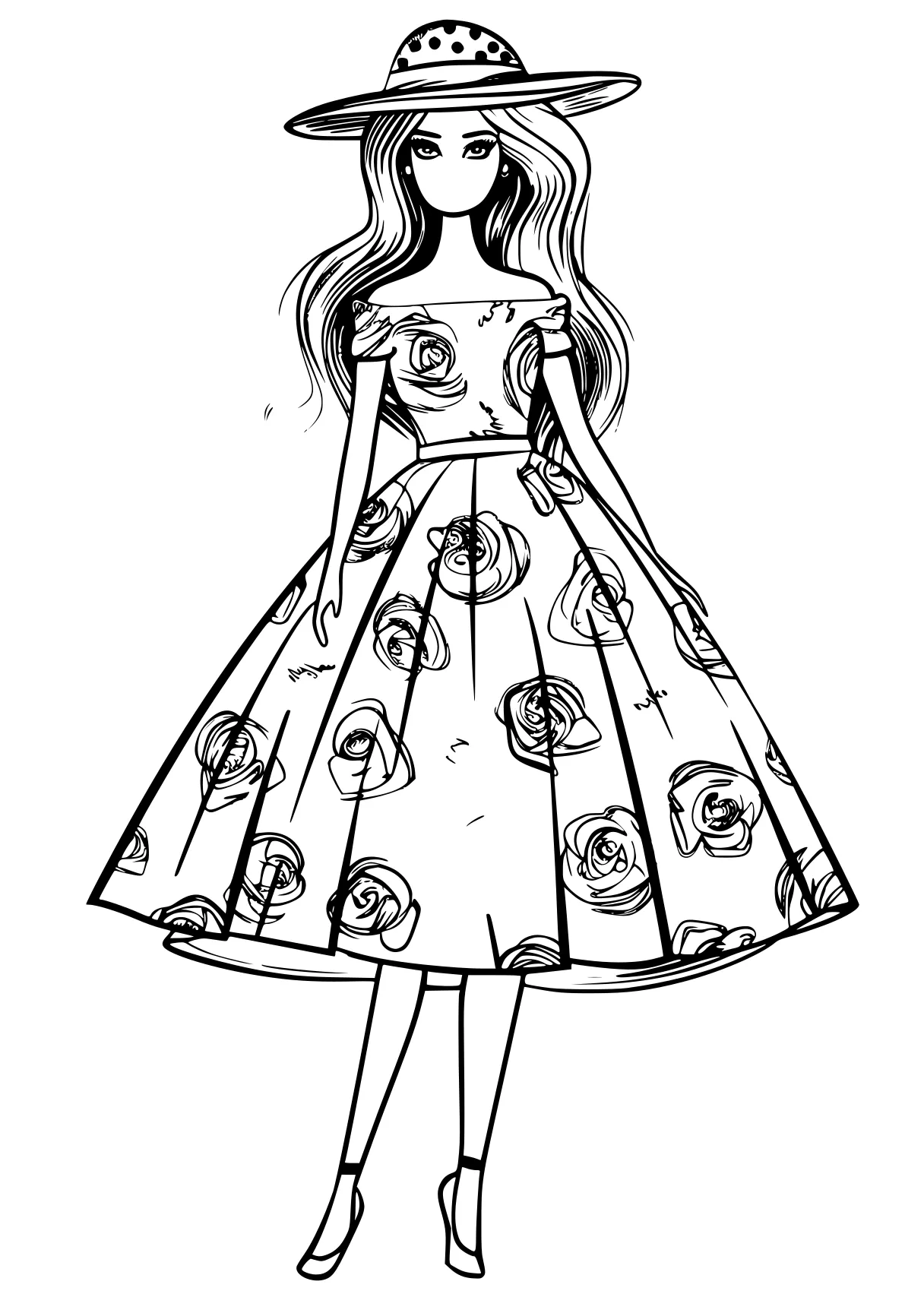 barbie doll coloring pages dresses, doll, daisy, shopkins, princess, free page downloads