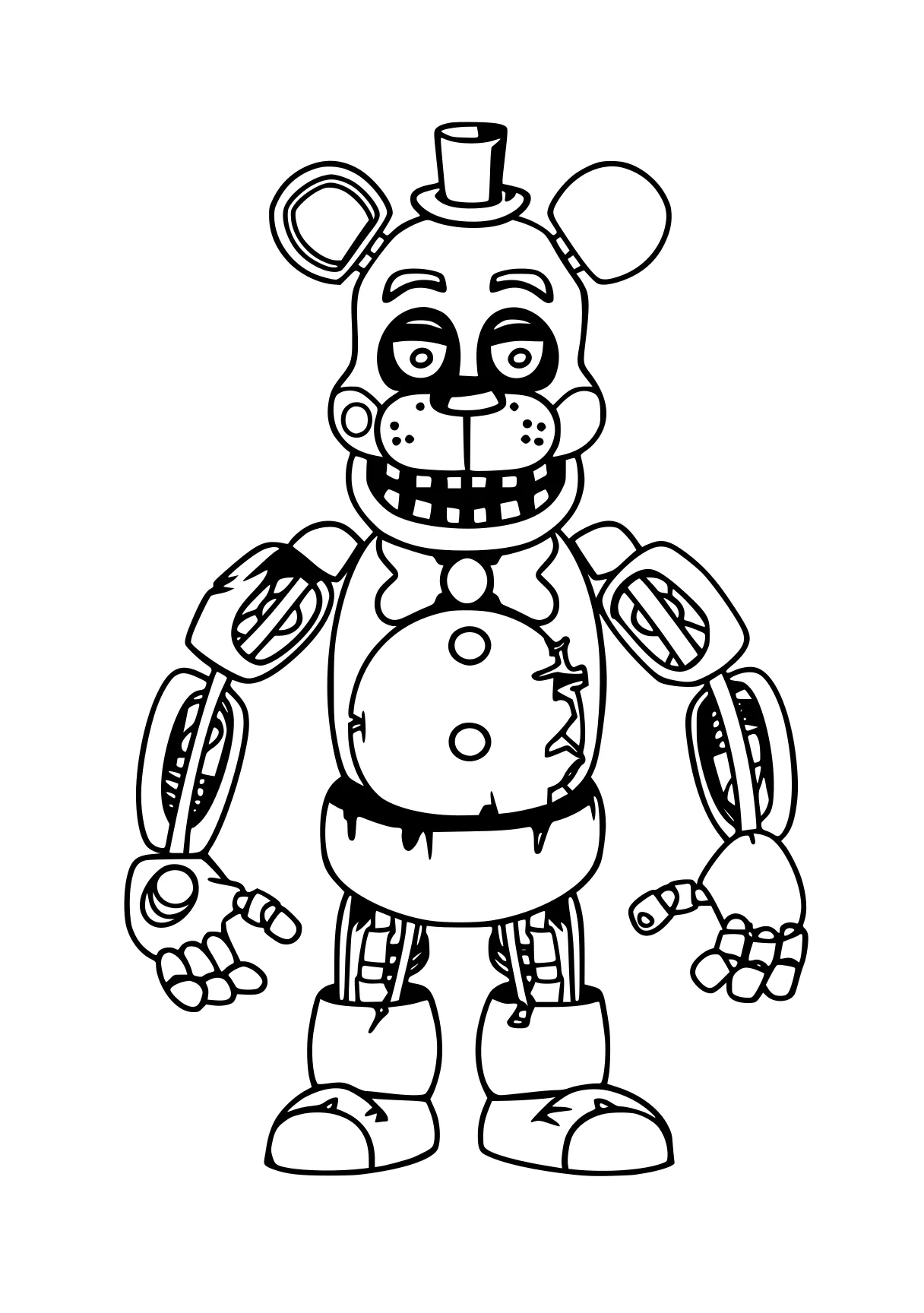 five nights at freddy's colouring pages fnaf, fazbear, robot, toy, bonnie, free coloring page downloads