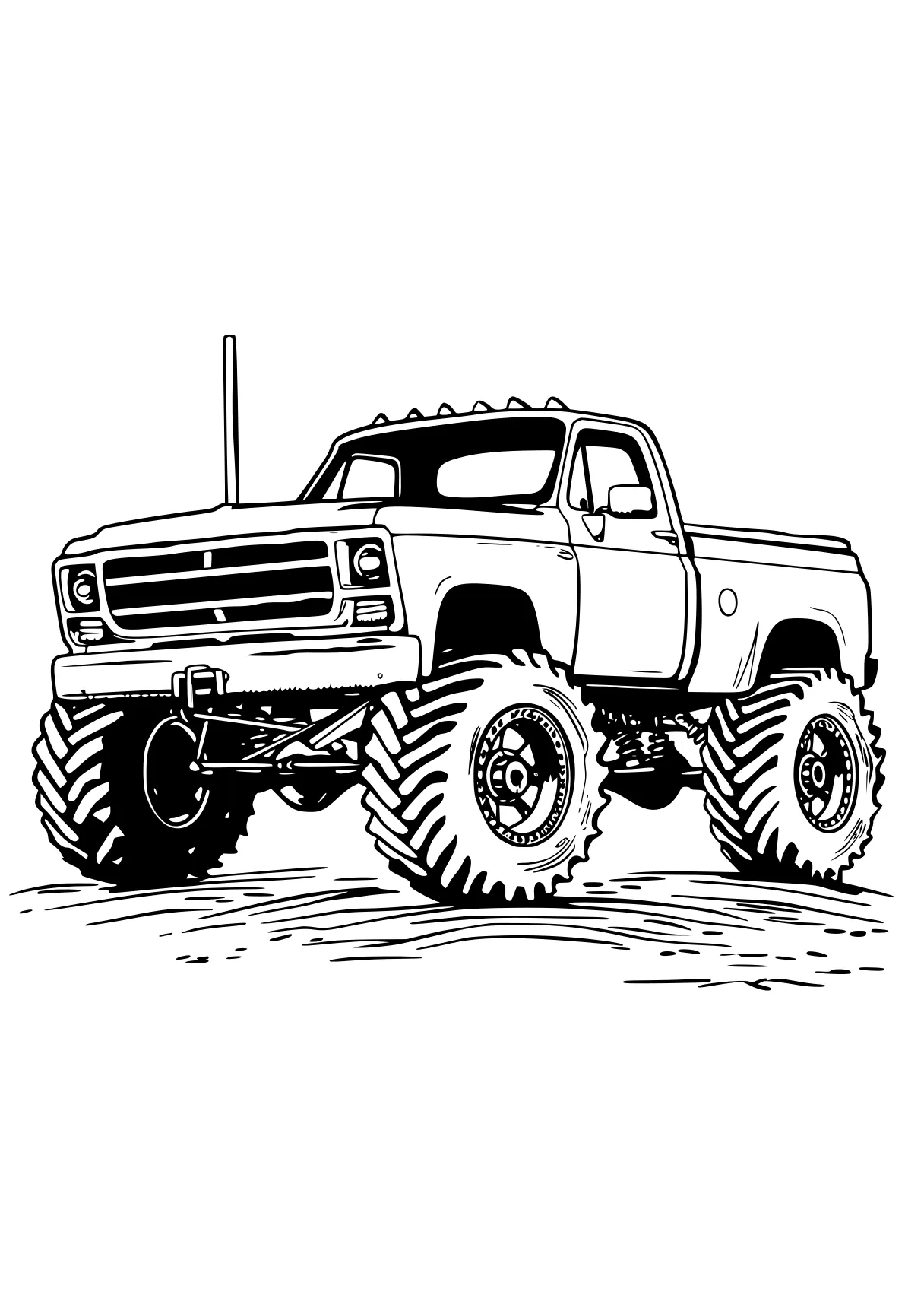 monster truck color page truck, trucks, vehicle, crawler, ranger, free coloring downloads