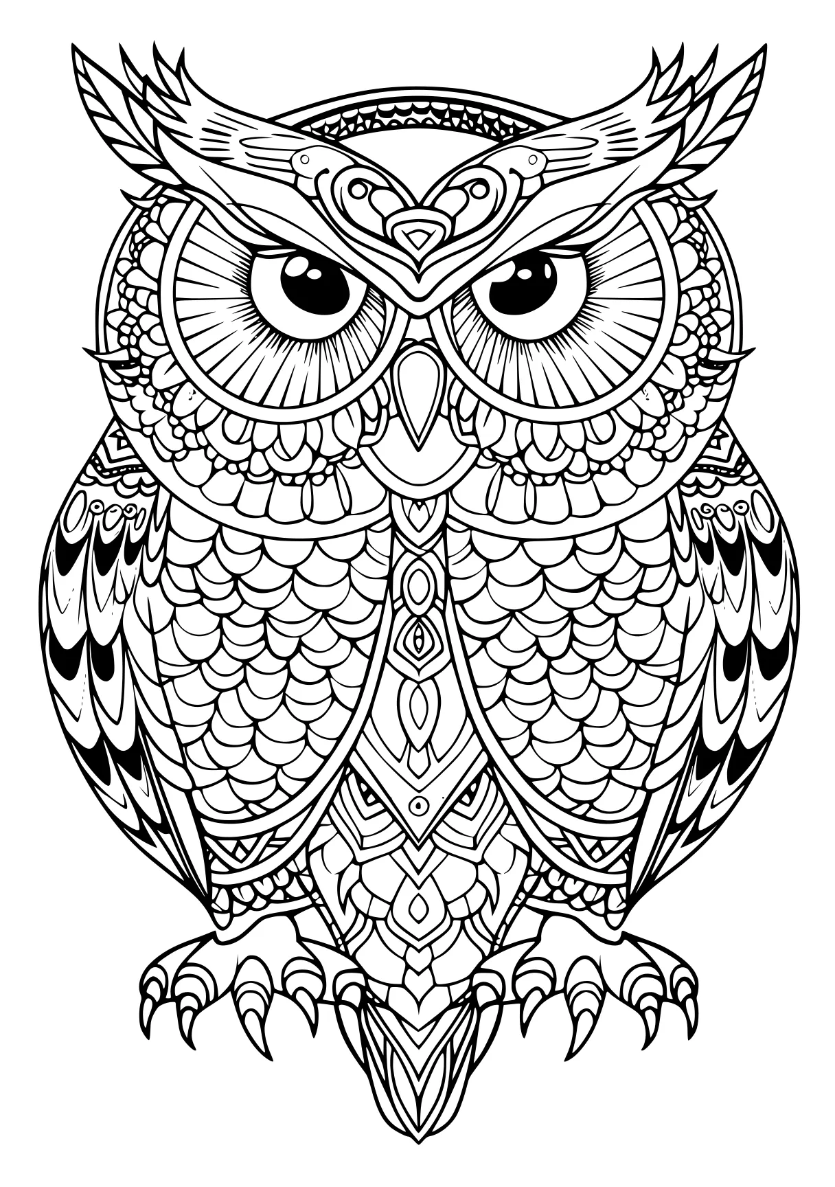 owl coloring pages owl, zentangle, illustrator, free page downloads