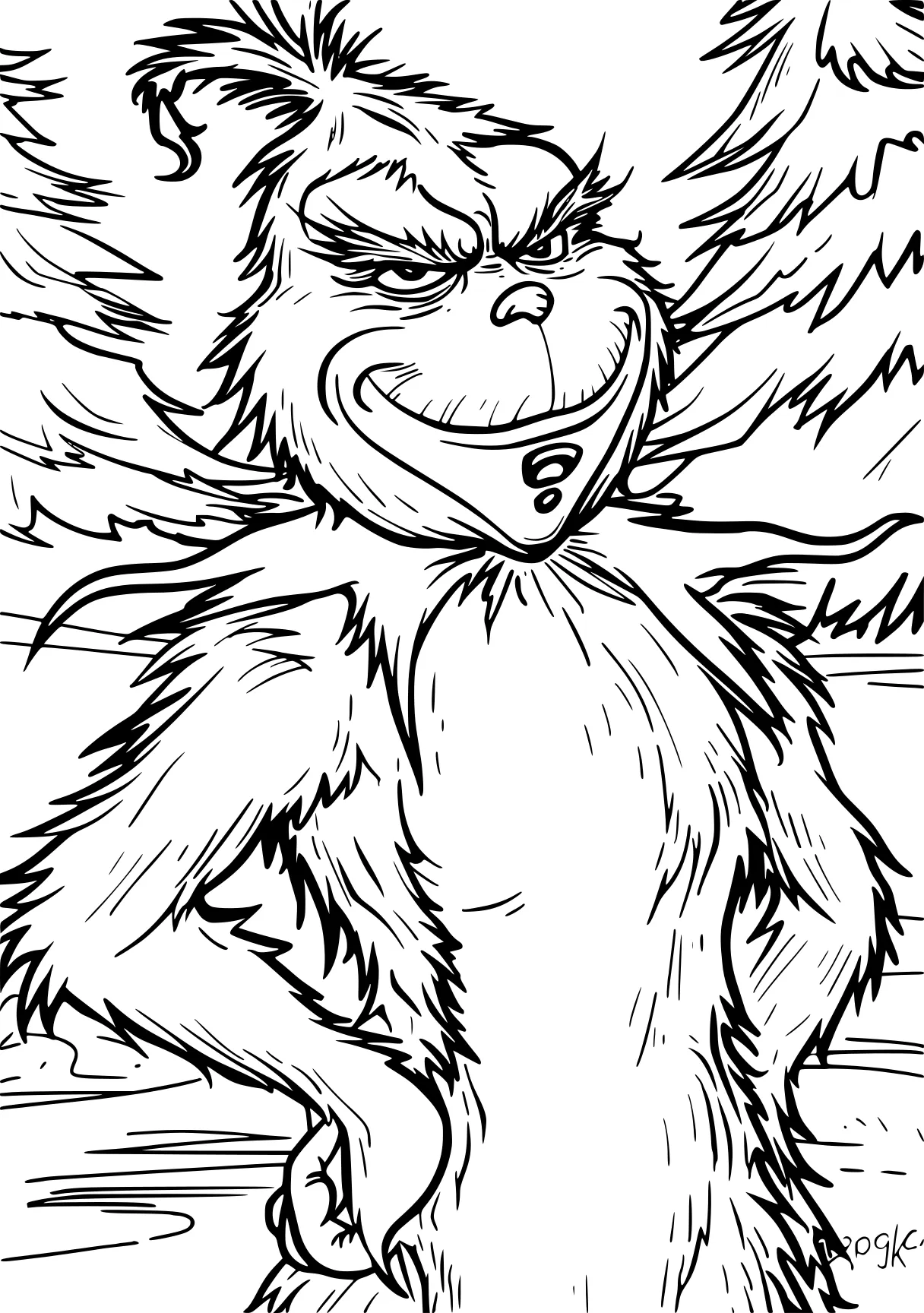 grinch coloring grinch, bigfoot, gorilla, werewolf, monkey, free page downloads