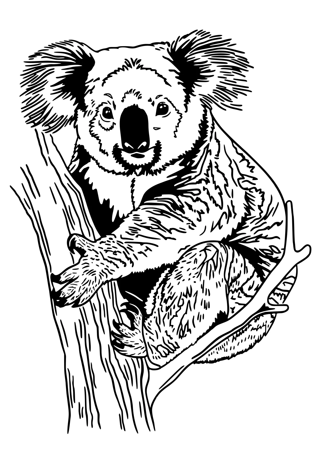 koala coloring page koala, bear, madagascar, raccoon, panda, free downloads