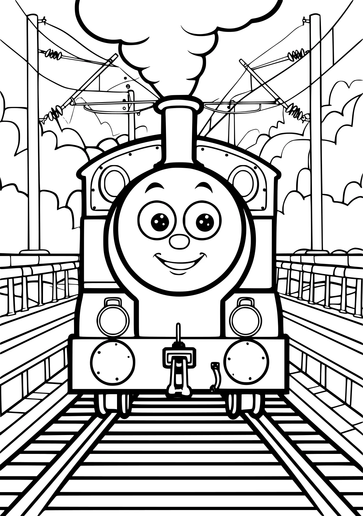 train coloring page, train, bicycle, thomas, free downloads