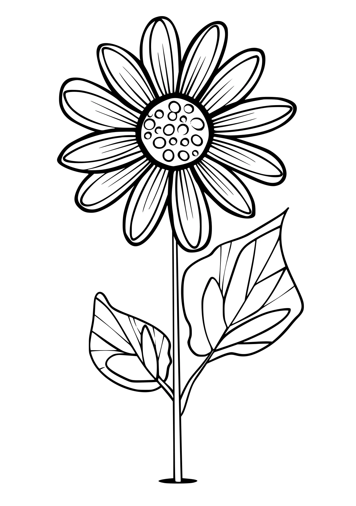 flower coloring, flower, sunflower, illustrator, free page downloads