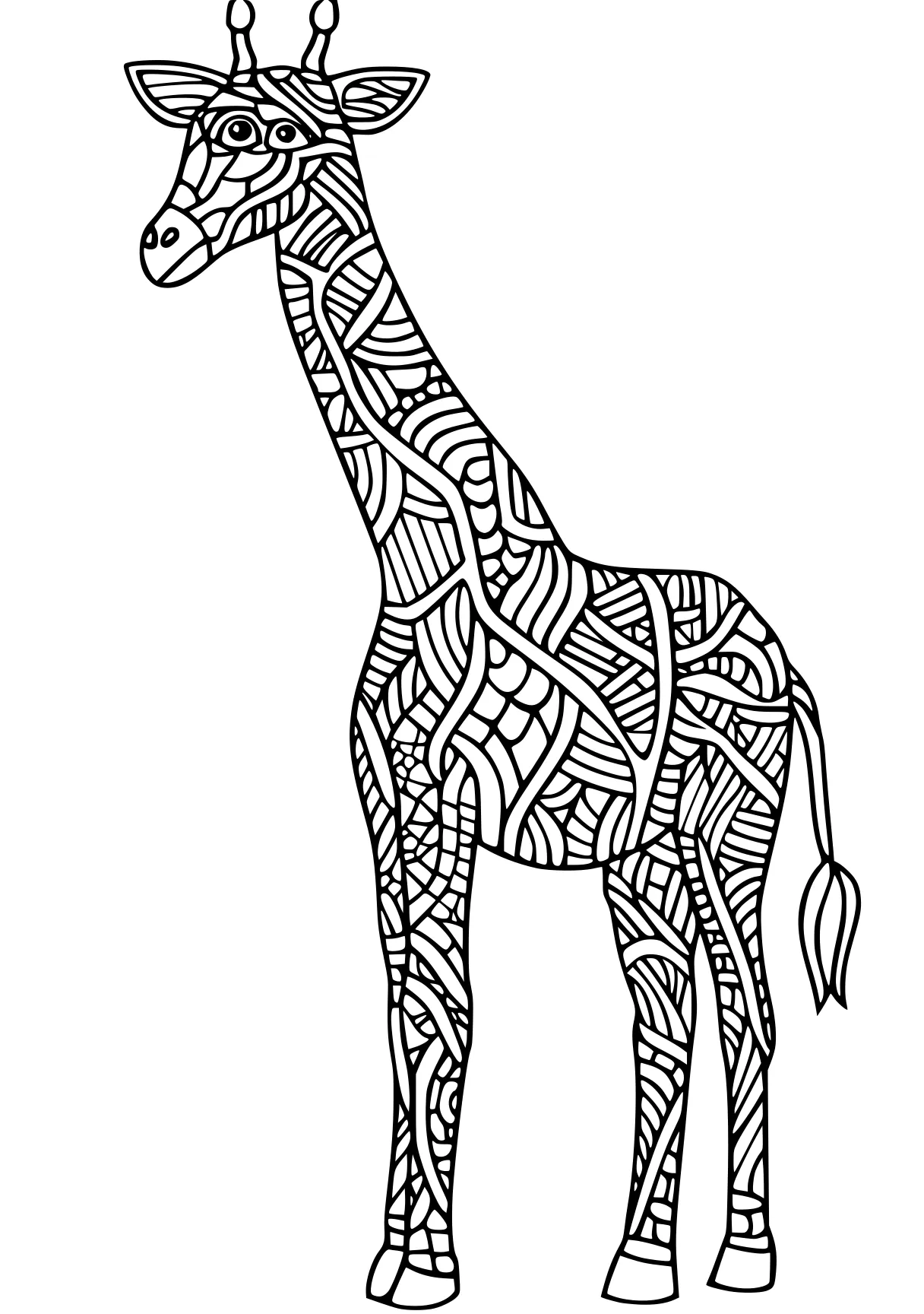 coloring images giraffe, llama, zentangle, camel, brachiosaurus, free page downloads