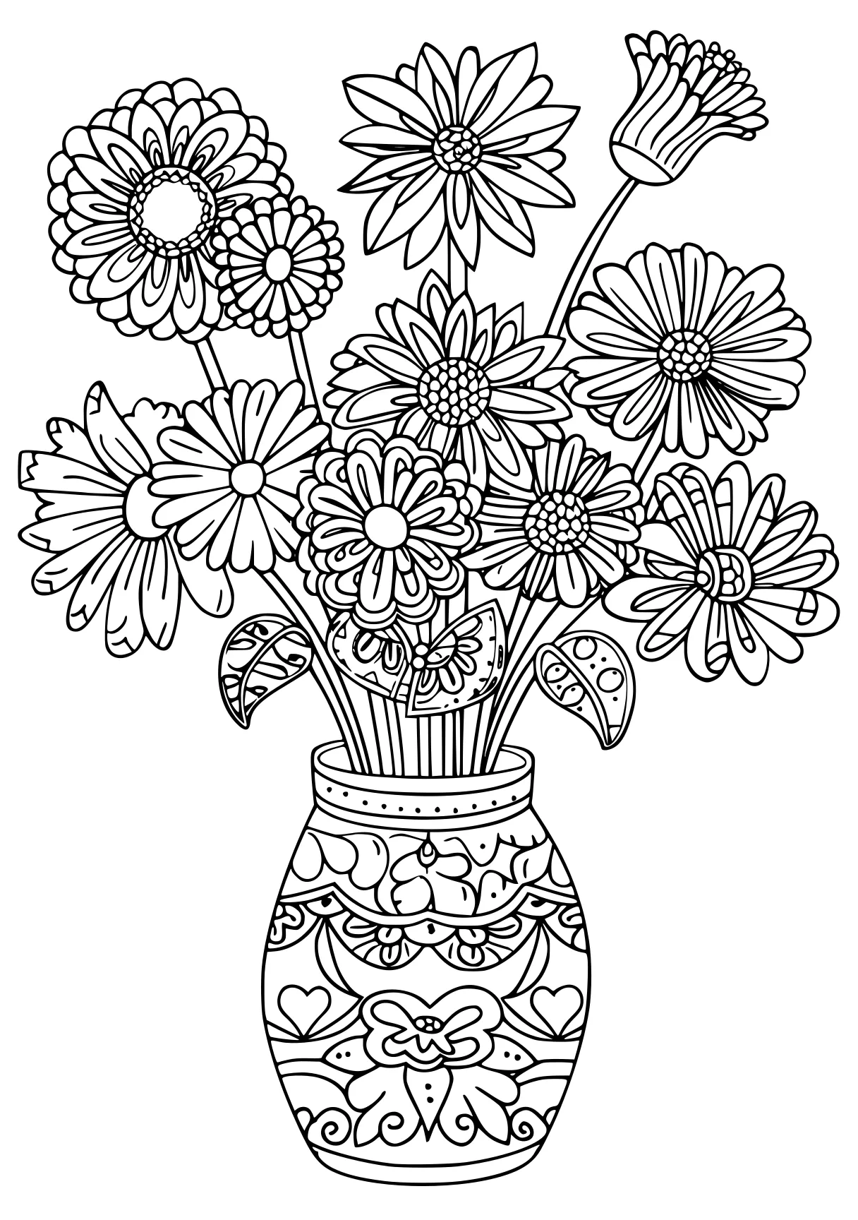 mothers day coloring sheet, zentangle, flowers, ornament, free page downloads