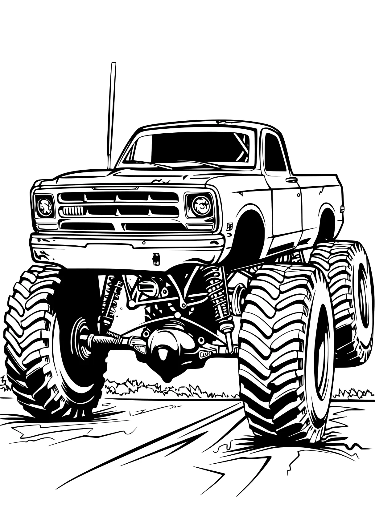 monster truck color page truck, crawler, trucks, vehicle, jeep, free coloring downloads