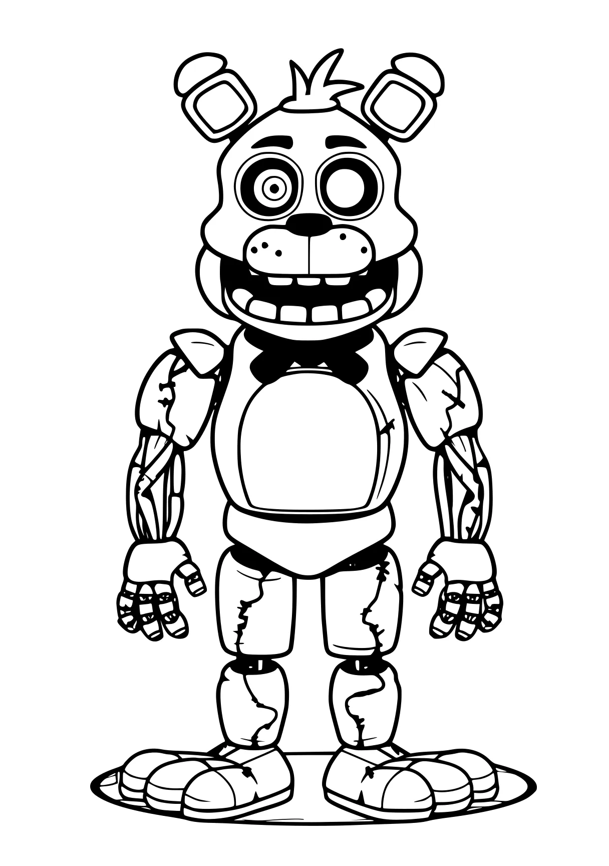 fnaf colouring pages fnaf, fazbear, robot, chica, toy, free coloring page downloads