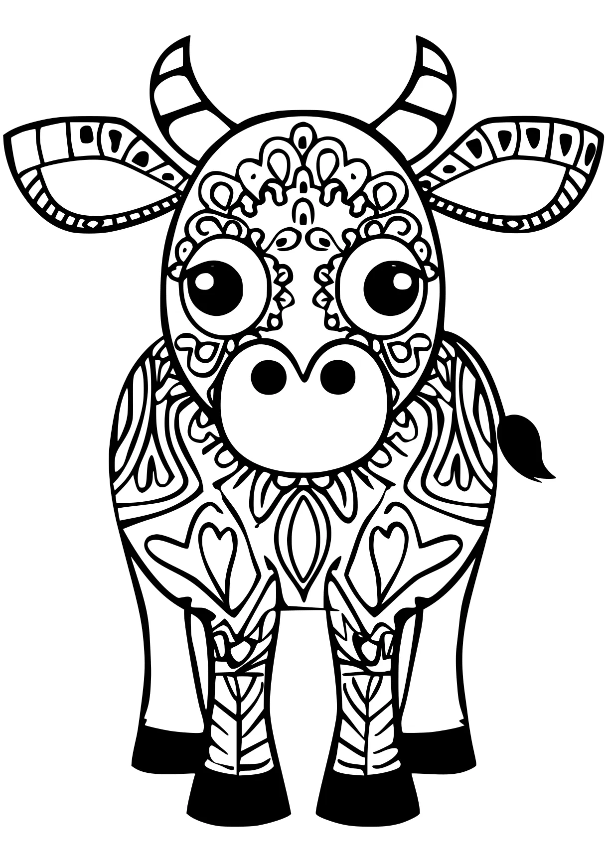 coloring pages for animals llama, cow, deer, zentangle, elephant, free page downloads