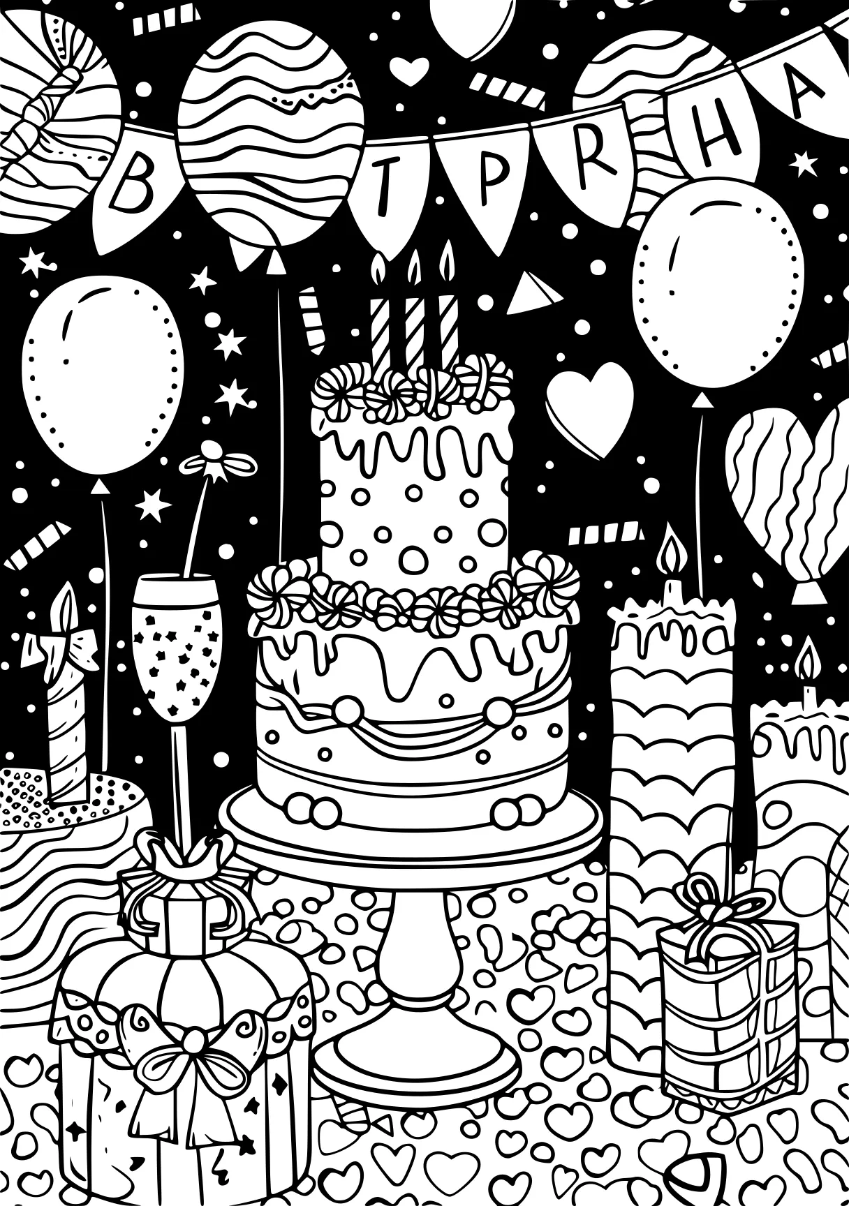 birthday coloring sheets, birthday, cake, printables, free page downloads